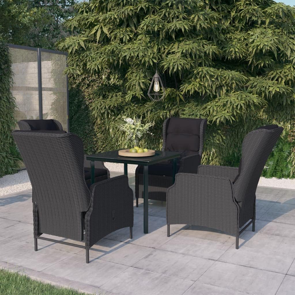 5 Piece Patio Dining Set,Outdoor Table Chairs,Patio Chairs,Outdoor Furniture,Conversation Furniture,Rattan furniturePerfect for Patio, Garden, Porch,Family Room,Sitting Area, Dark Gray