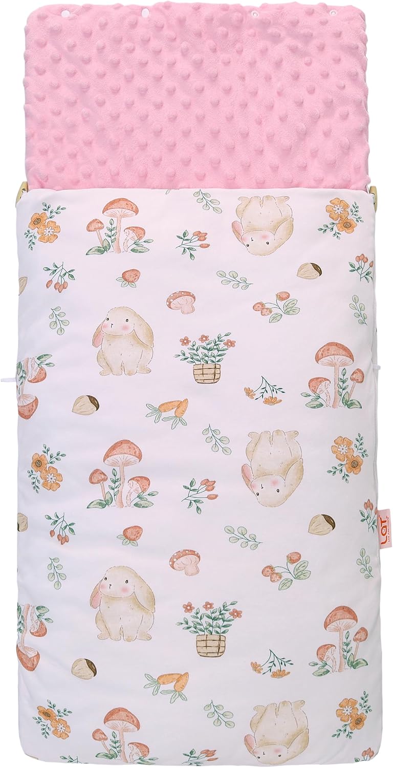 LAT Carseat Blankets for Babies Winter,Warm Toddler Carseat Swaddle Blanket,Infant Stroller Bunting Bag Footmuff for Cold Weather,3.5 Tog,2‑Piece Detachable Cotton Stroller Insert,78×38CM