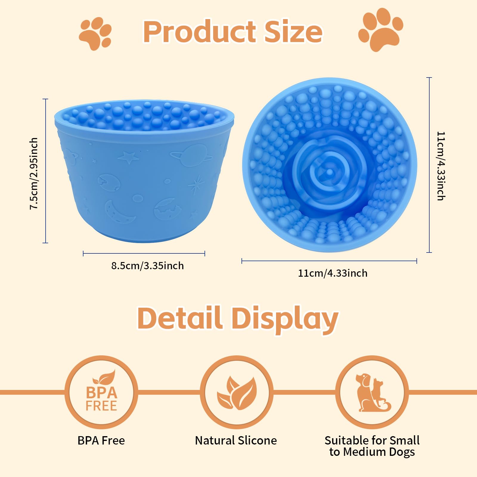 Cuenco para lamer perros, plato de silicona antiasfixia para mascotas, dispensador de golosinas de alimentación lenta para aliviar la ansiedad, cuenco antideslizante para lamer perros, juguete