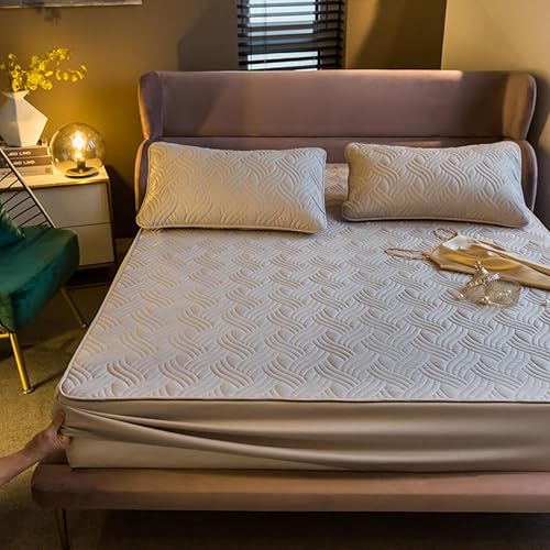 Miniatura 6 de Protector de colchón, ligero, lavable, funda acolchada para colchones Queen, 59 x 79 pulgadas (3 piezas)