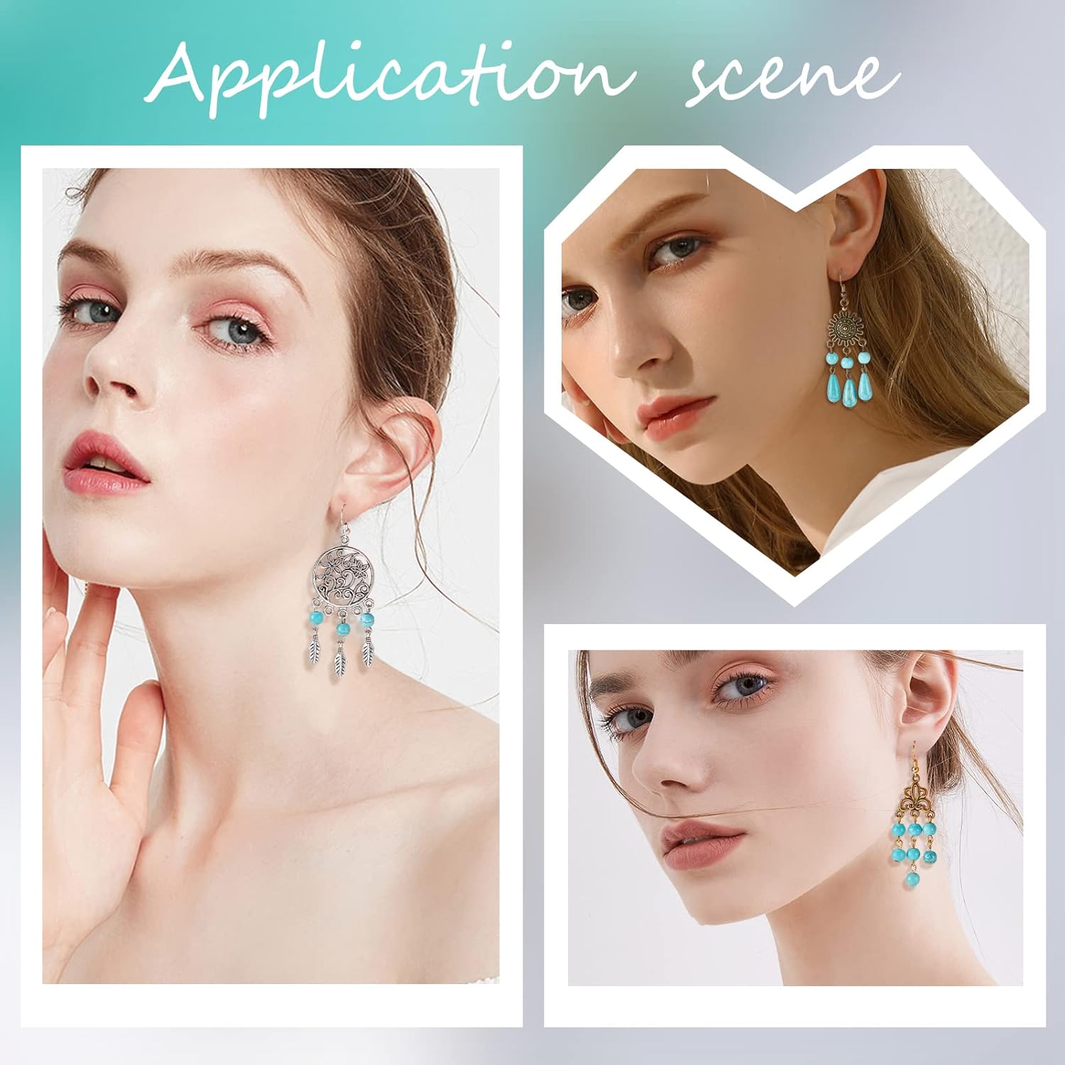 SUNNYCLUE 1 Box 84Pcs Tibetan Vintage Style Chandelier Charms Linking Connector Charm Alloy Flower Chandelier Component Links Filigree Connectors Drop Hollow Charm for Jewelry Making Charms DIY Craft - Image 6