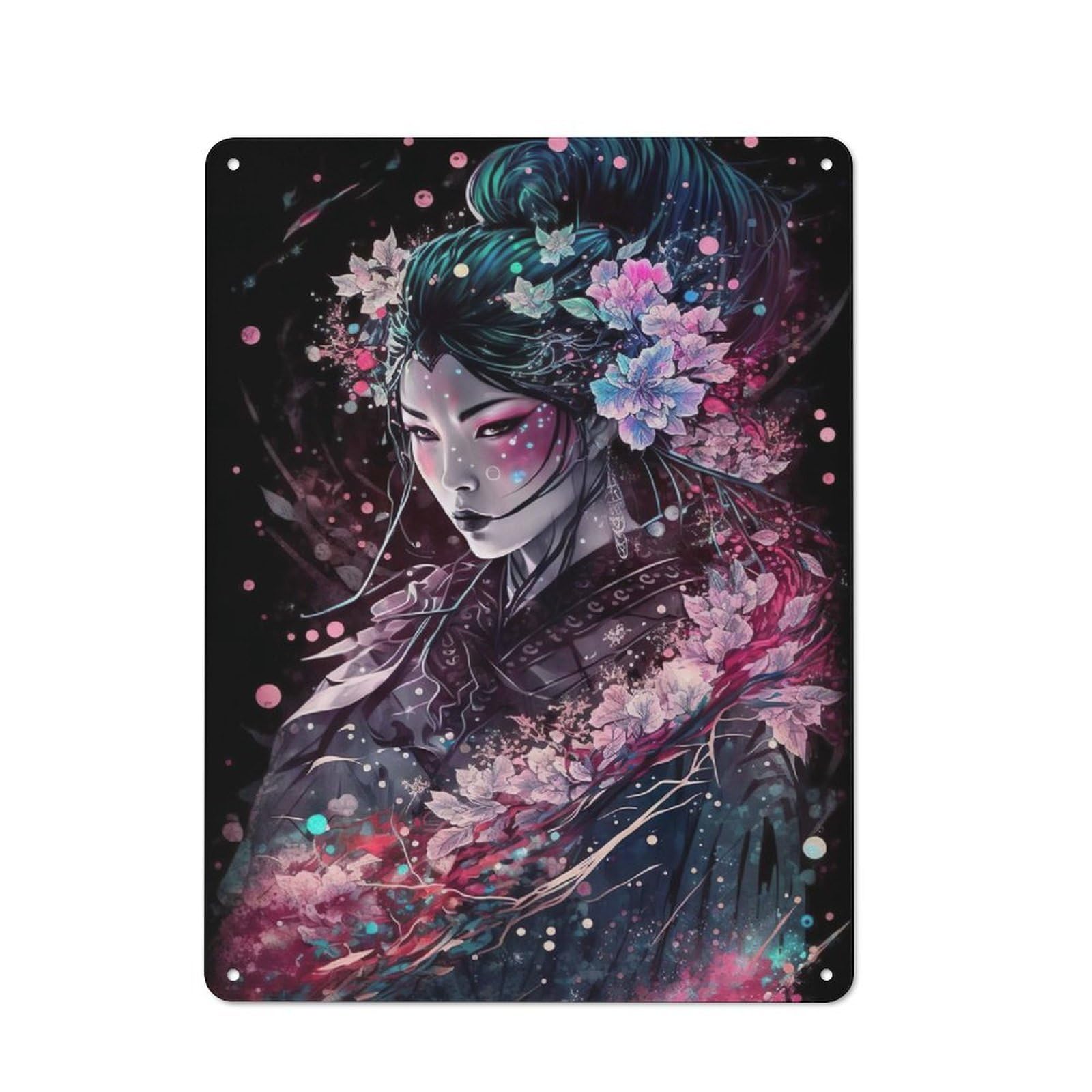 Junmoney Elegance Of Geisha Vintage Metal Plaque 40X30cm For Guest Room Or Hallway, A Decorative Christmas Gift For Guest Room Decorators