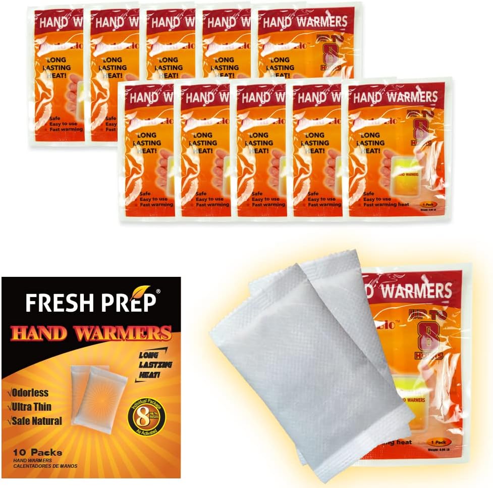 Disposable Hand Warmers Heating Pads, Long Lasting Safe Odorless Natural Air Activated Heat Packs Hand Warmer - Up to 8 Hours of Heat - 10/20/30/40 Packs
