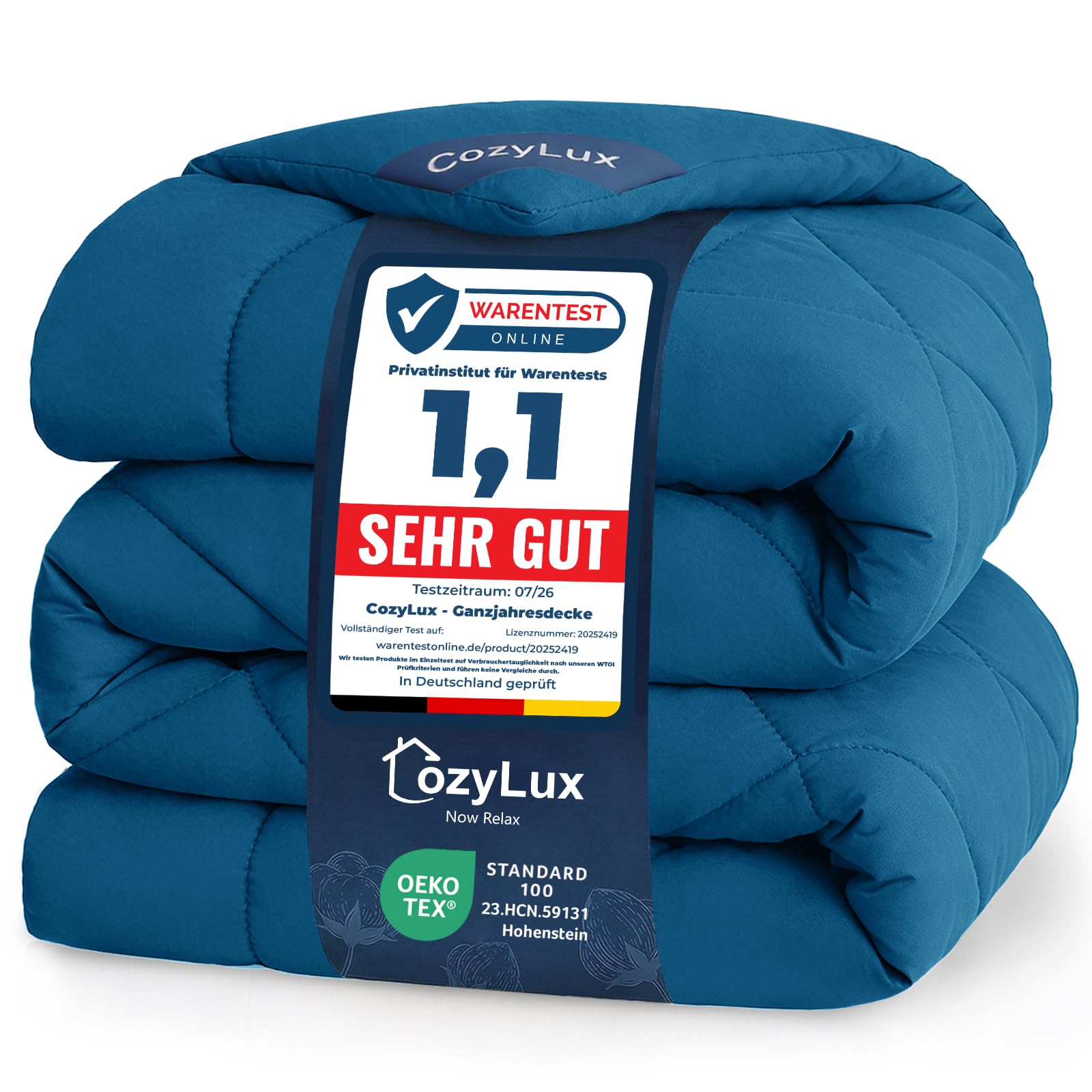 CozyLux Bettdecke 200x200cm Teal für 4 Jahreszeiten