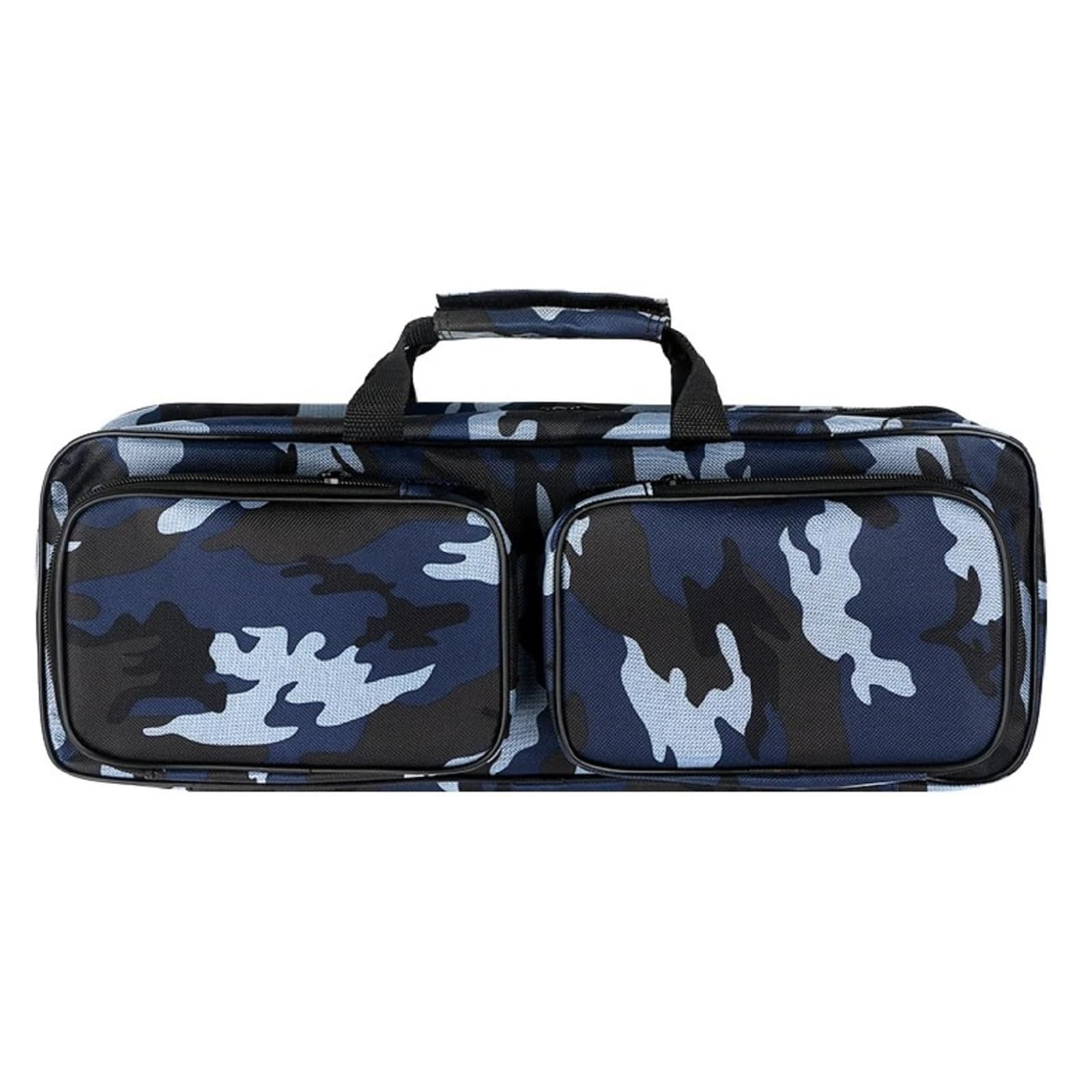 17-inch Fishing Rod Carrier Bag with 2 Front Storage Pockets, Water-resistant Fishing Pole Reel Bag, Large Capacity Single Layer Portable Carry Case Tackle Bag for Travel Fishing Gear Organizer