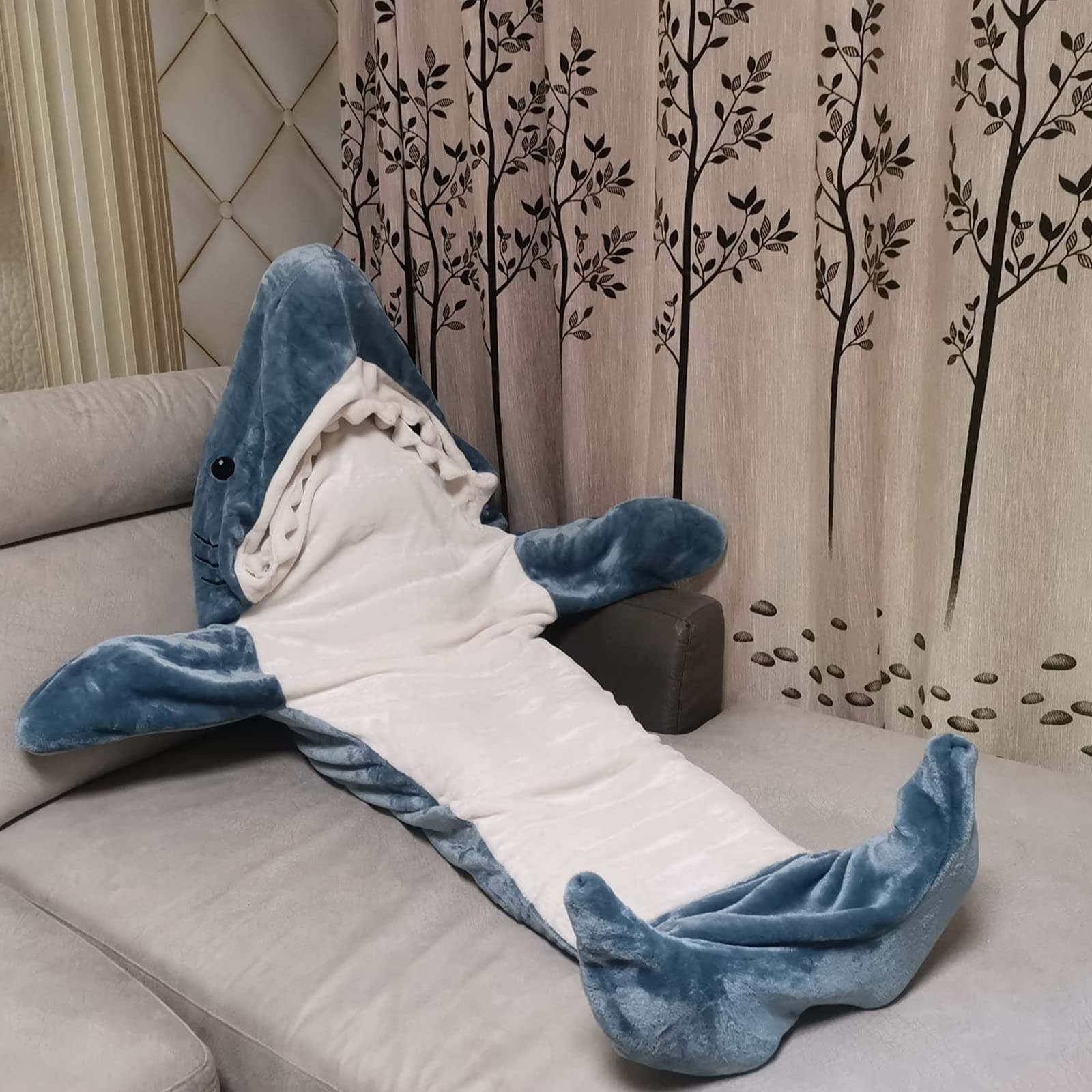 Couverture Requin Pour Adultes En Flanelle Douce Avec Manches