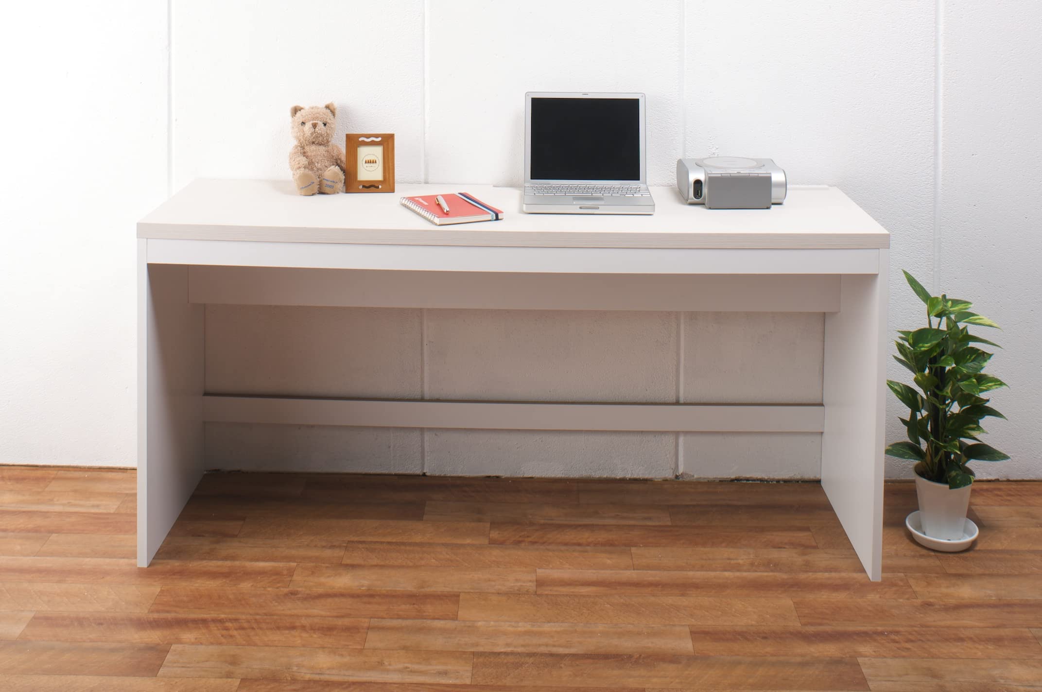 パソコンデスク幅150cmハイタイプ ホワイト色/PCデスク/机/つくえ