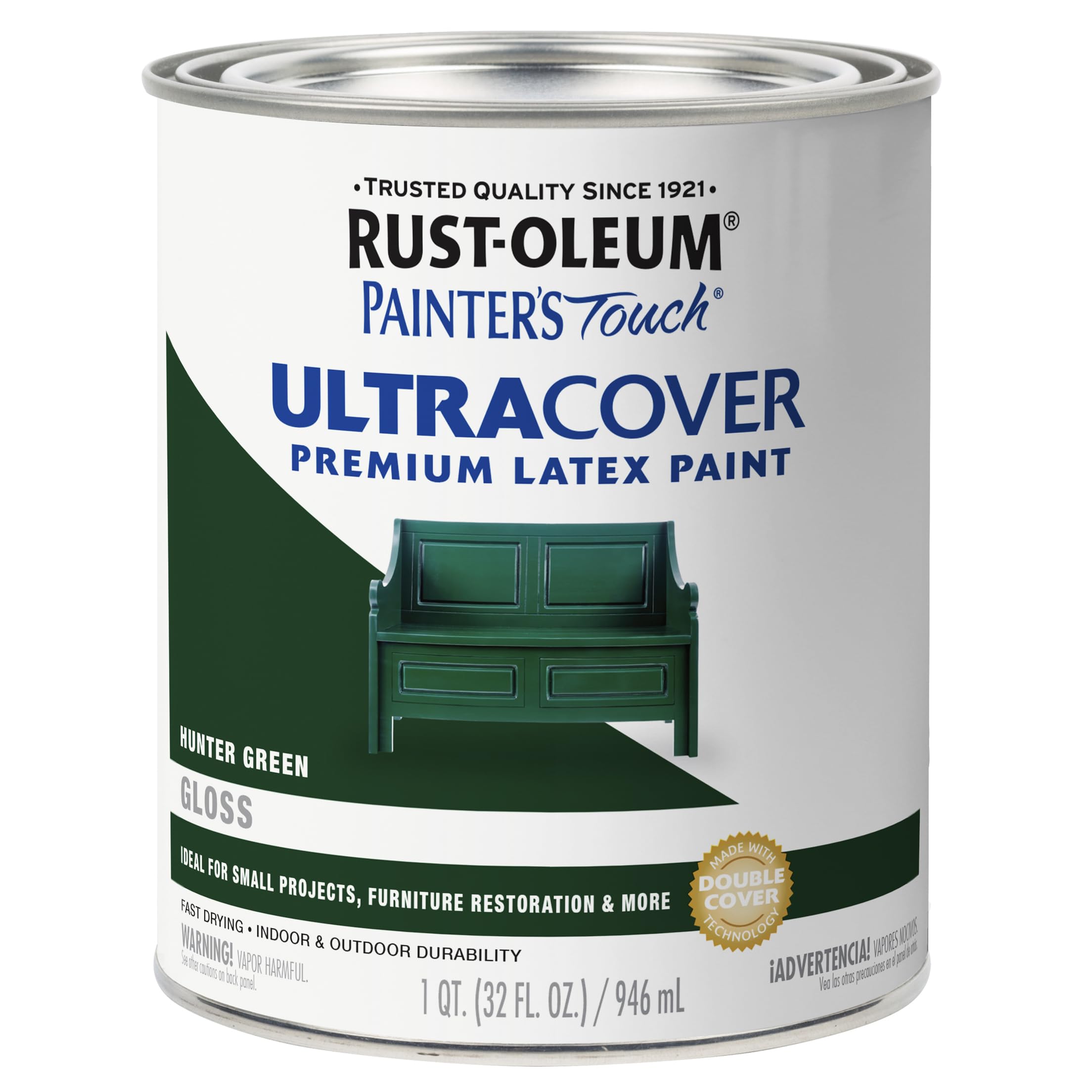 Rust-Oleum PAINTER'S® TOUCH ULTRA COVER Ultra Cover Multi-Purpose Gloss Brush-On Paint Hunter Green 1938502 - Quart