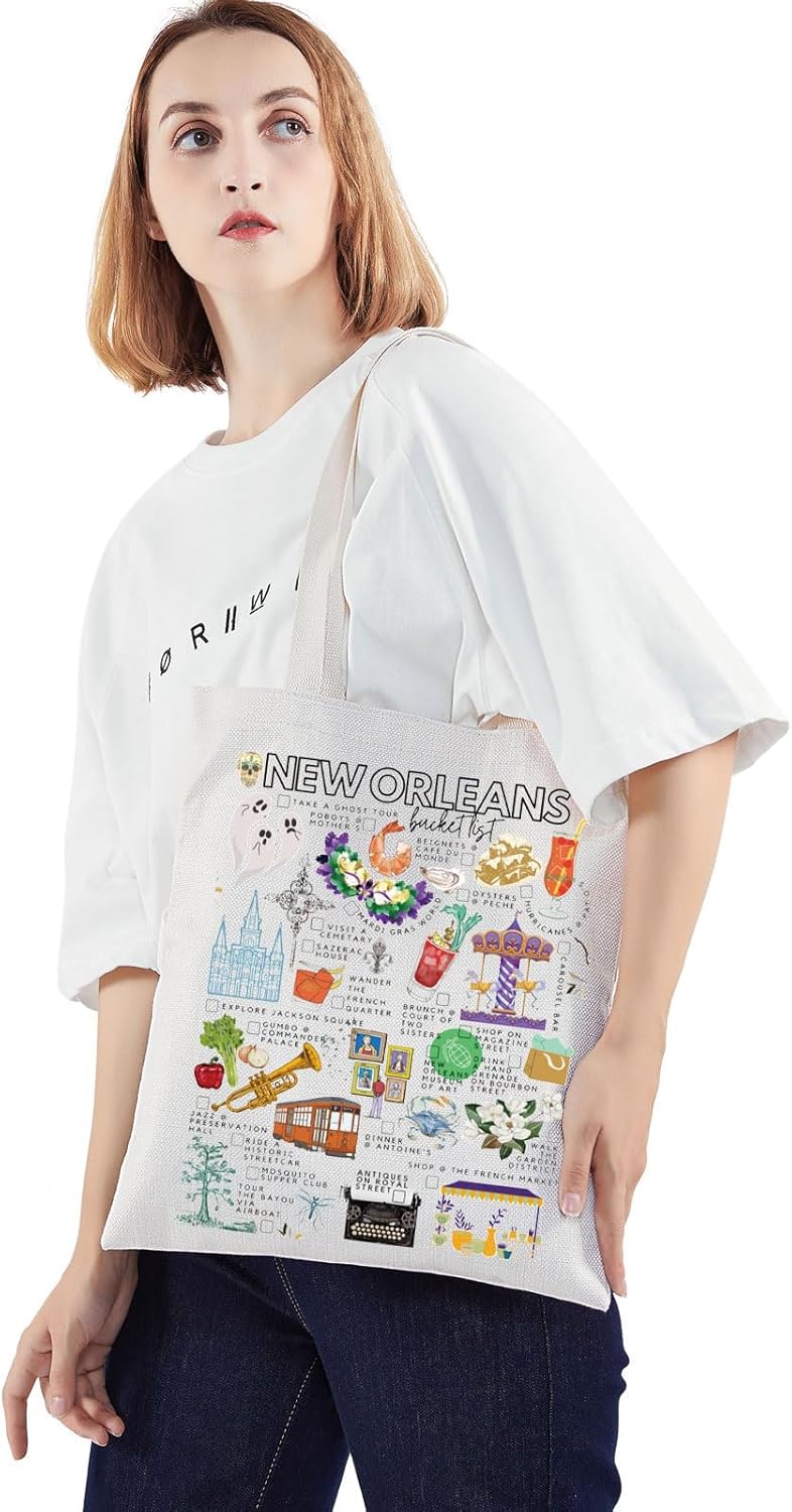 WZMPA New Orleans Travel Tote Bag - Souvenir Gift Reusable Grocery Bag - Merch - Image 5