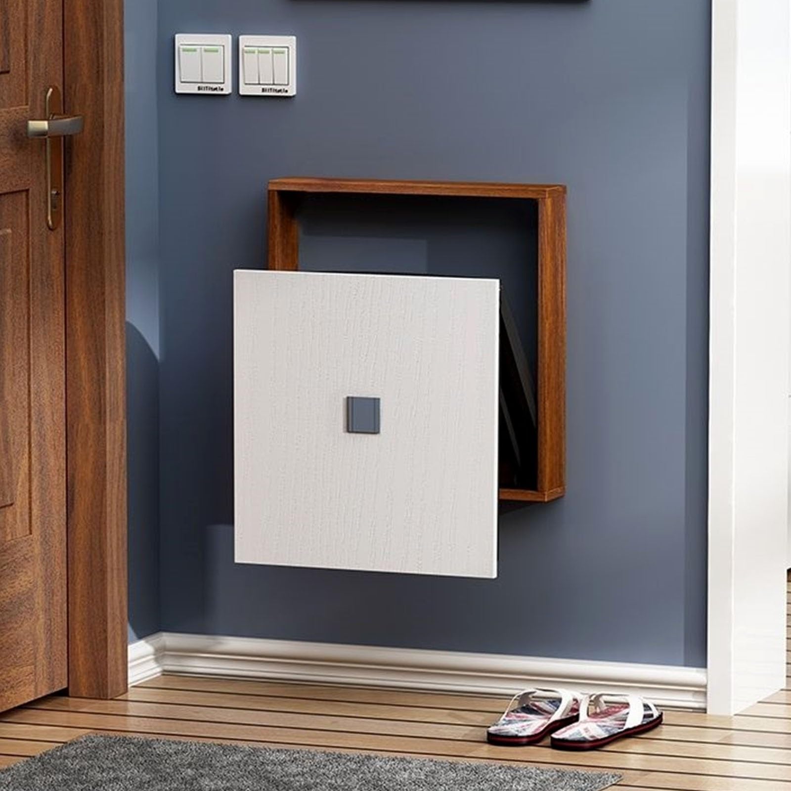 Silla plegable de pared para entrada, taburete de cocina acolchado que ahorra espacio