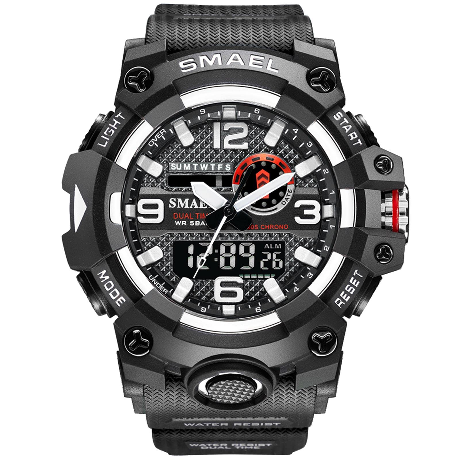 Montre Militaire pour Homme, Analogique Et Numérique, Montre De Sport, Étanche À LED avec Chronomètre Numérique, Montre De Luxe Décontractée