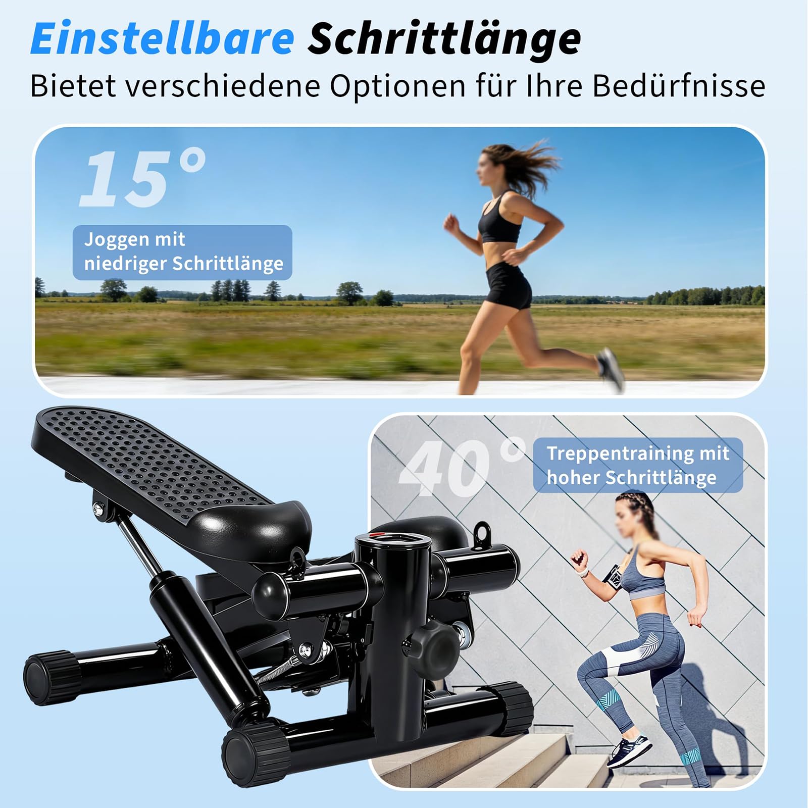 Stepper Fitness Casa Pedana Fitness Attrezzi Palestra Casa Glutei E Gambe Mini Stepper da Casa con Fasce di Resistenza E Monitor LCD Pink