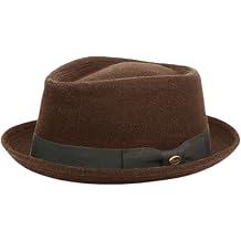 Porkpie Fedora Men's Vintage Style Wool Blend S/M, F2292BROWN