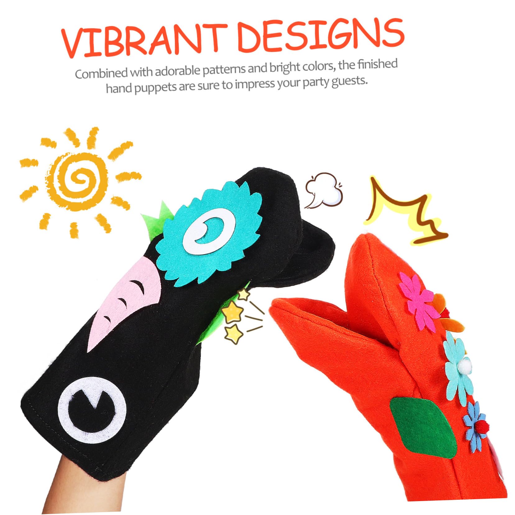 GOOHOCHY Kit de Manualidades para Niñas Marionetas de Mano de Fieltro, Fácil de Usar, Diseños Vibrantes y Patrones Adorables para Juegos de Rol y Manualidades