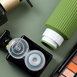 Mrsdry Travel Bottles for Toiletries, Large 6oz Travel Size Containers, BPA Free Leak Proof Tubs Refillable Liquid Accessories with Toiletry Bag for Cometic Shampoo and Lotion Soap (4 Pack)