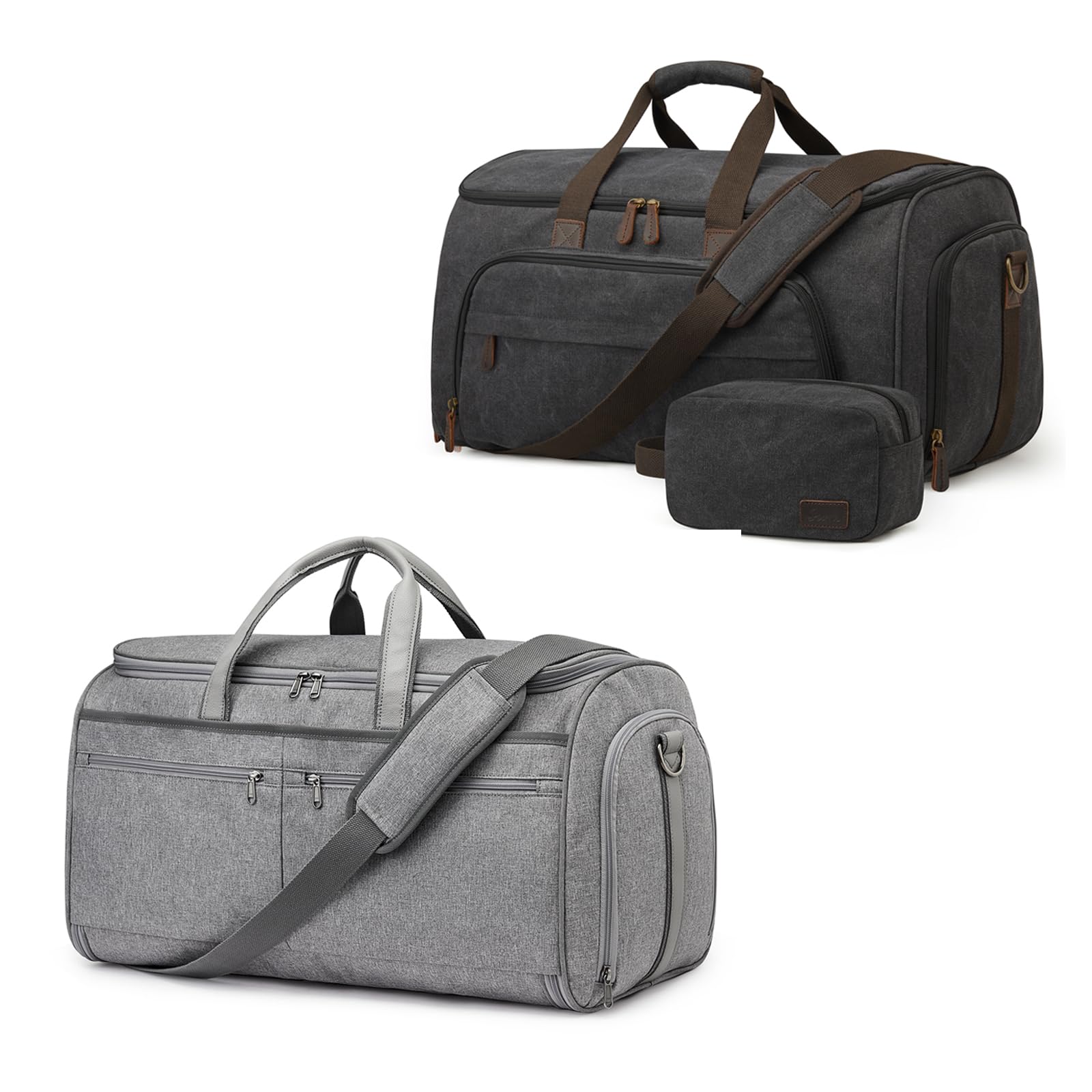 S-ZONE Convertible Travel Garment Bag with 2 in 1 Hanging Suitcase Business Travel Bag with Toiletry Bag