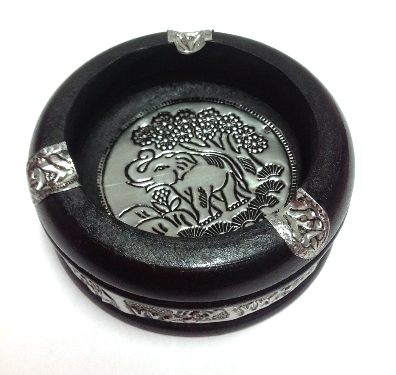 Vintage Ashtray Wooden Thai Elephant Style