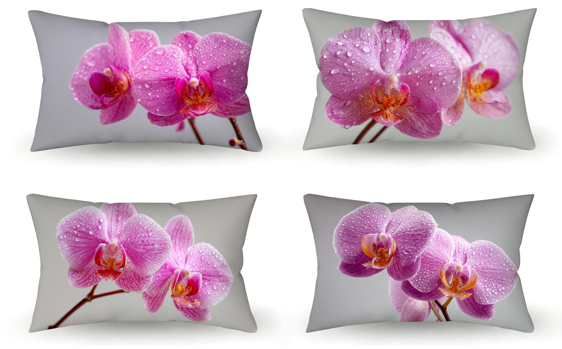 Housse coussin 40x60 lot de 4 violet en velours imperméable pour canapé et jardin m-490