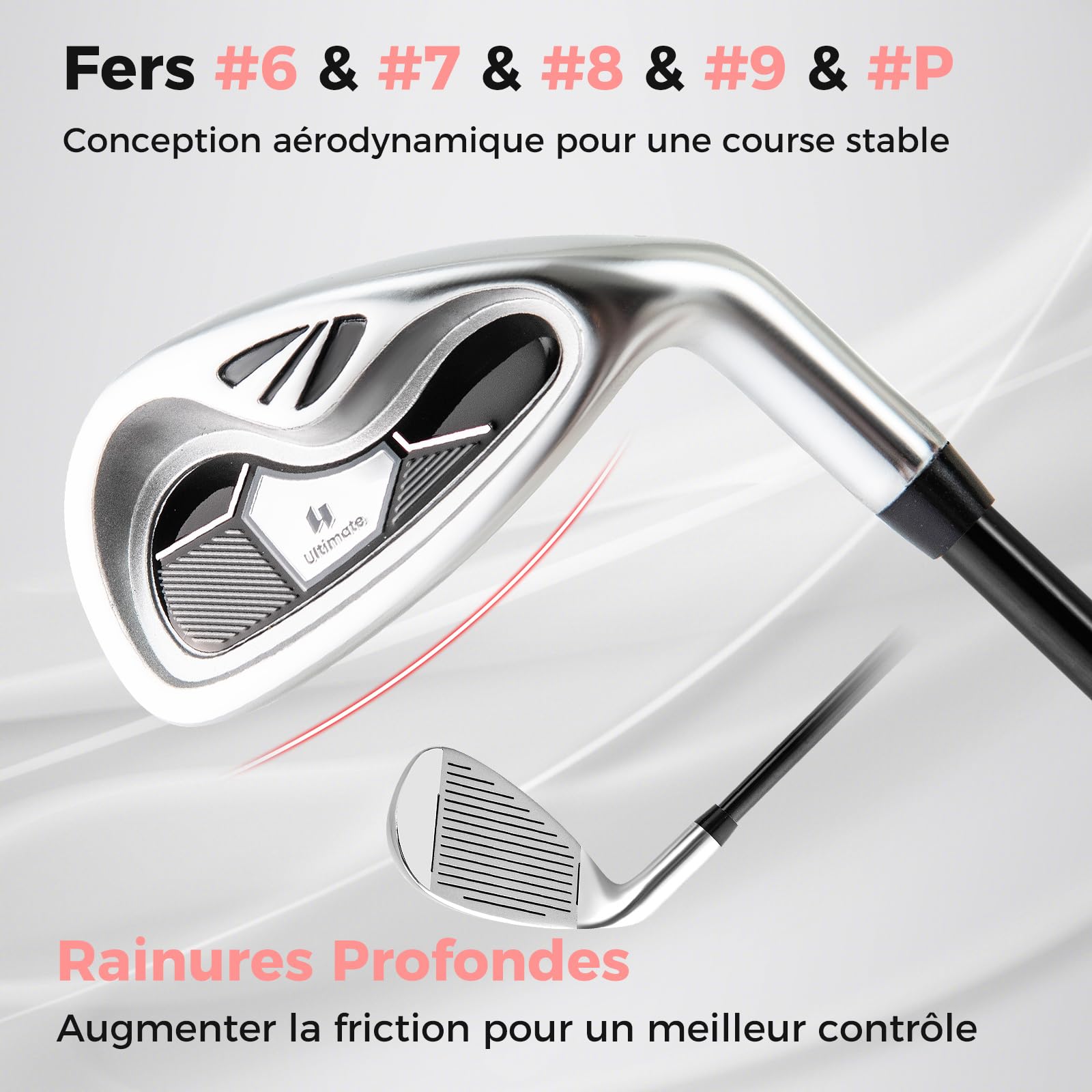 COSTWAY Ensemble de Golf Complet pour Femmes, Comprend 460CC #1 Driver #3 Fairway #4 Hybride #6#7#8#9 & #P Fers Putter 3 Protèges-Chef et Sac de Chariot Portable, pour Dames