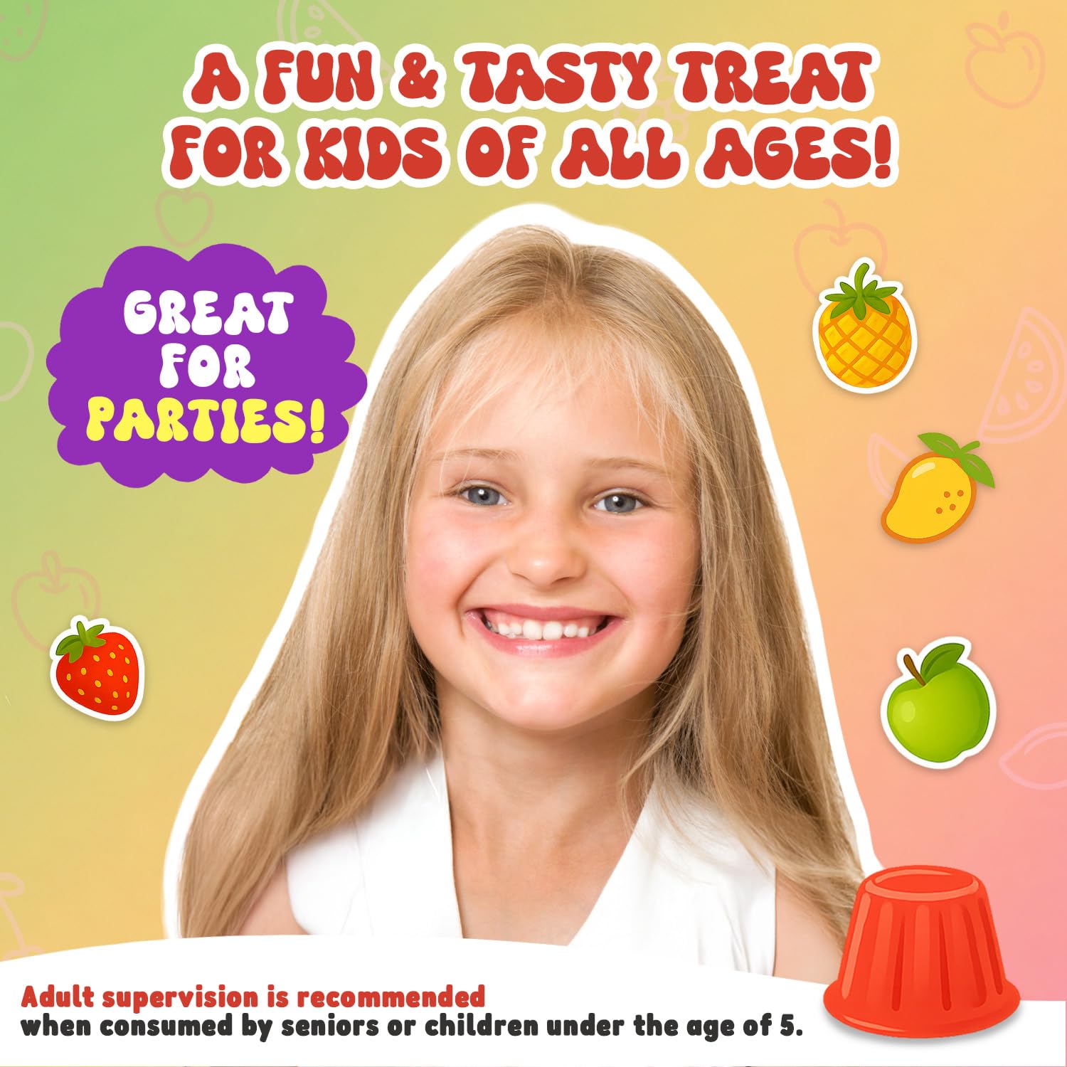 Josh Bosh Juicy Chew Assorted Fruit Jellies 6-Pack – Various Fruity Flavors, 8 Individual Cups per 9.87 Oz Bag