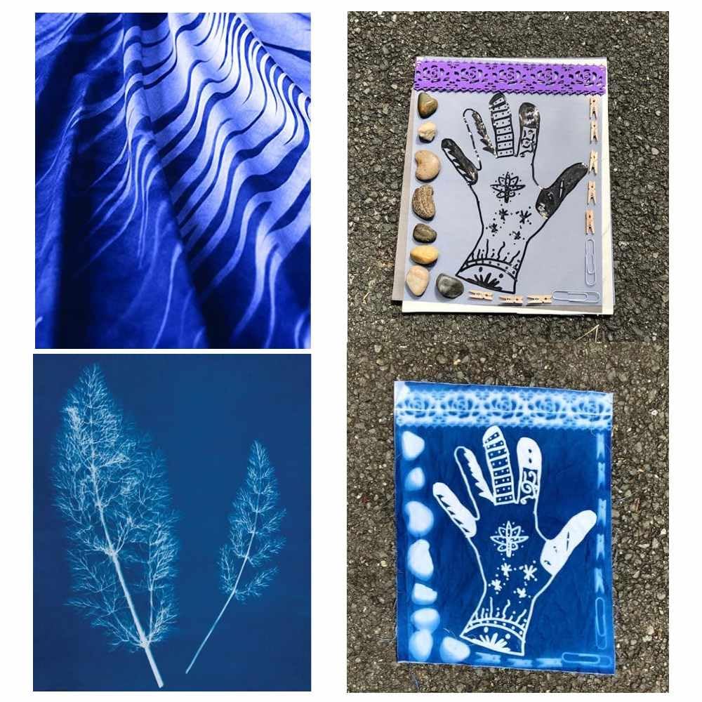 Set di Cyanotype Jacquard: contenente ferricianuro di potassio e citrato di ammonio ferrico per stampa solare fotografica su tessuto, blueprint blu su carta