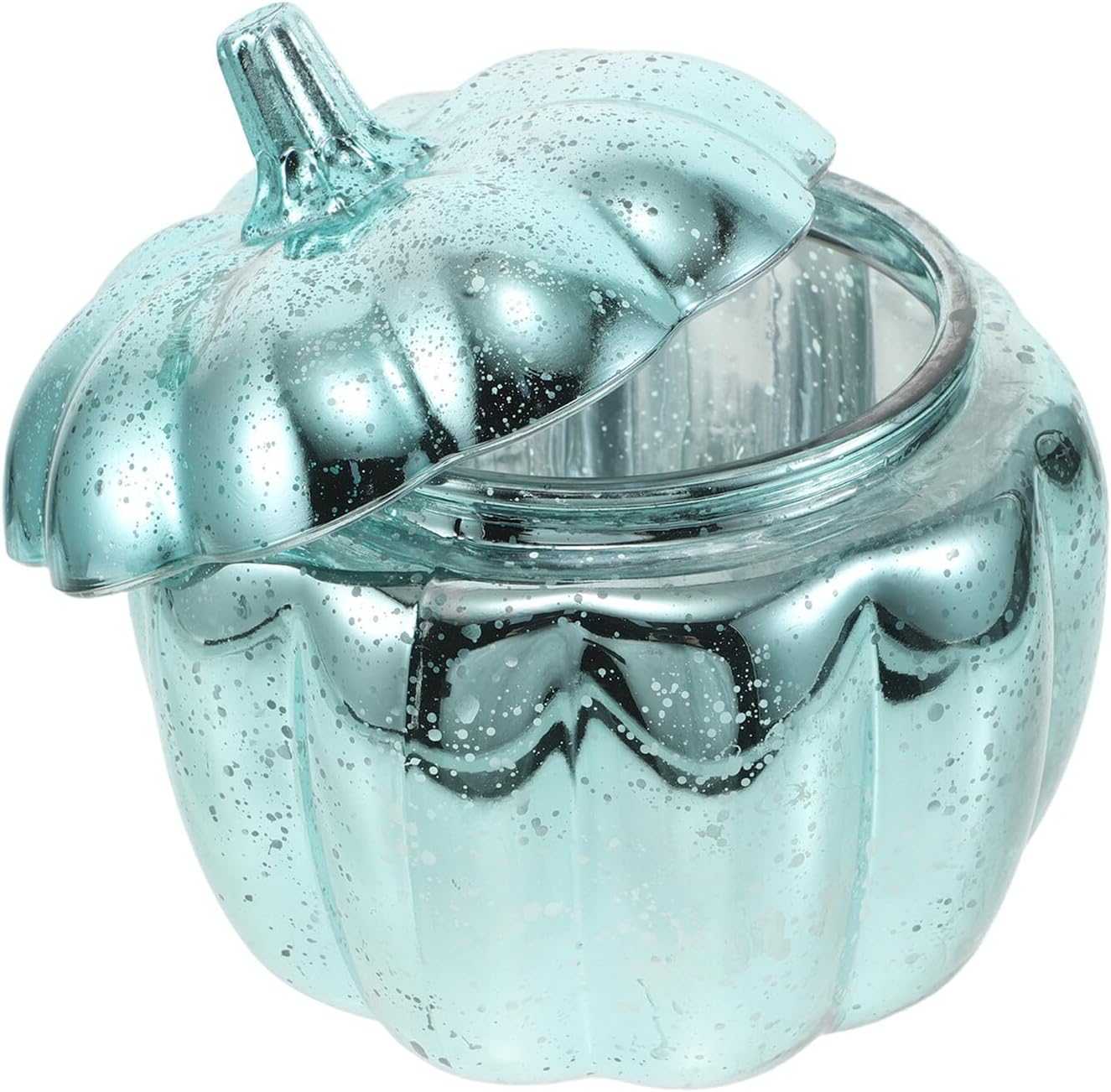 NUOBESTY Glass Pumpkin Jar with Lid, Decorative Candy Canister for Halloween and Thanksgiving, Glass Container for Kitchen Countertop Storage and Seasonal Home Décor