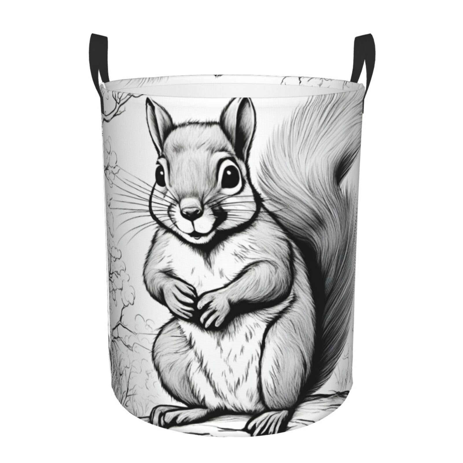 Cartoon Squirrel Collapsible Laundry Basket-Waterproof Large Storage Baskets,Toy Organizer,Home Decor