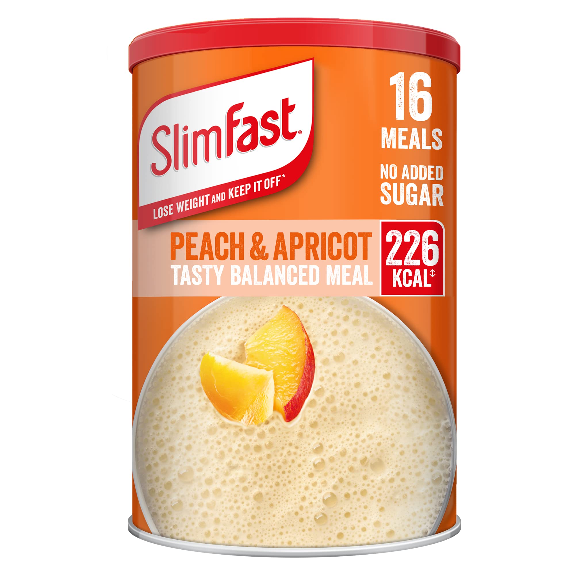 SlimFast Balanced Meal Shake, Healthy Shake for Balanced Diet Plan with Vitamins and Minerals, High in Fibre, Peach & Apricot Flavour, 16 Servings, 584 g