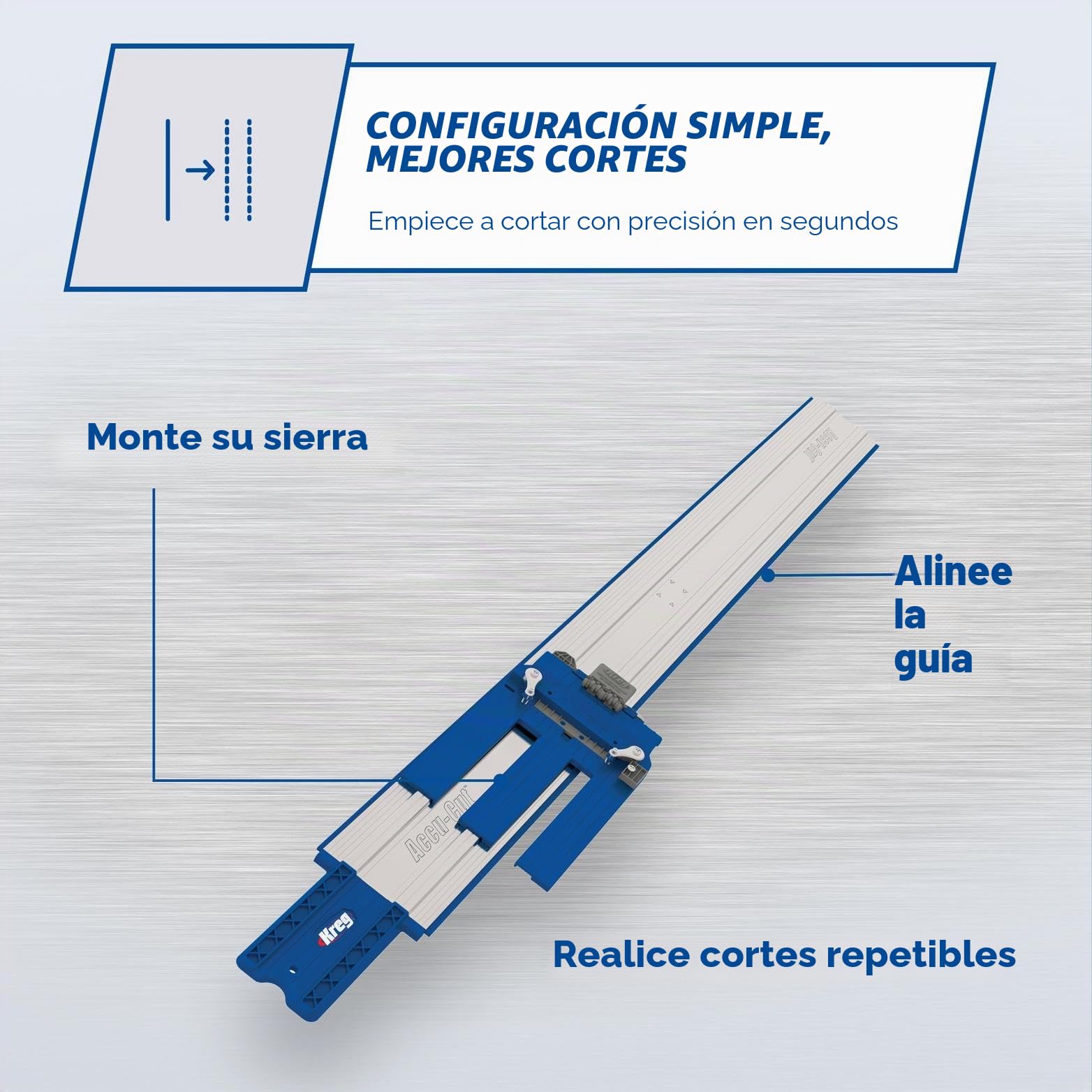 Sistema de guía de sierra circular 1,21 metros de KMA2700, Accu-Cut