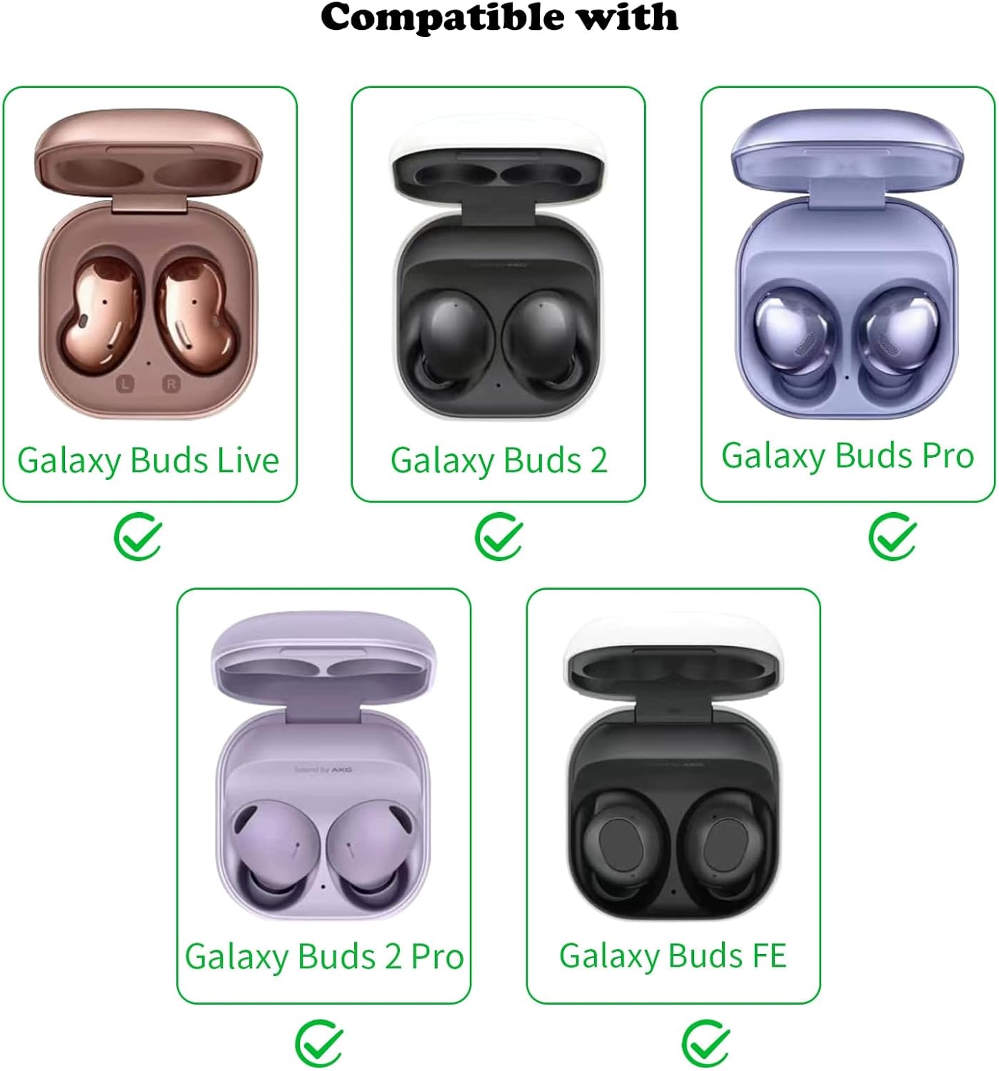 Case for Samsung Galaxy Buds FE (2023) /Galaxy Buds2 Pro (2022) /Galaxy Buds 2 (2021) /Galaxy Buds Live (2020) /Galaxy Buds Pro (2021) Earbuds, Cute Cartoon Skin Design, Full Protection Cover