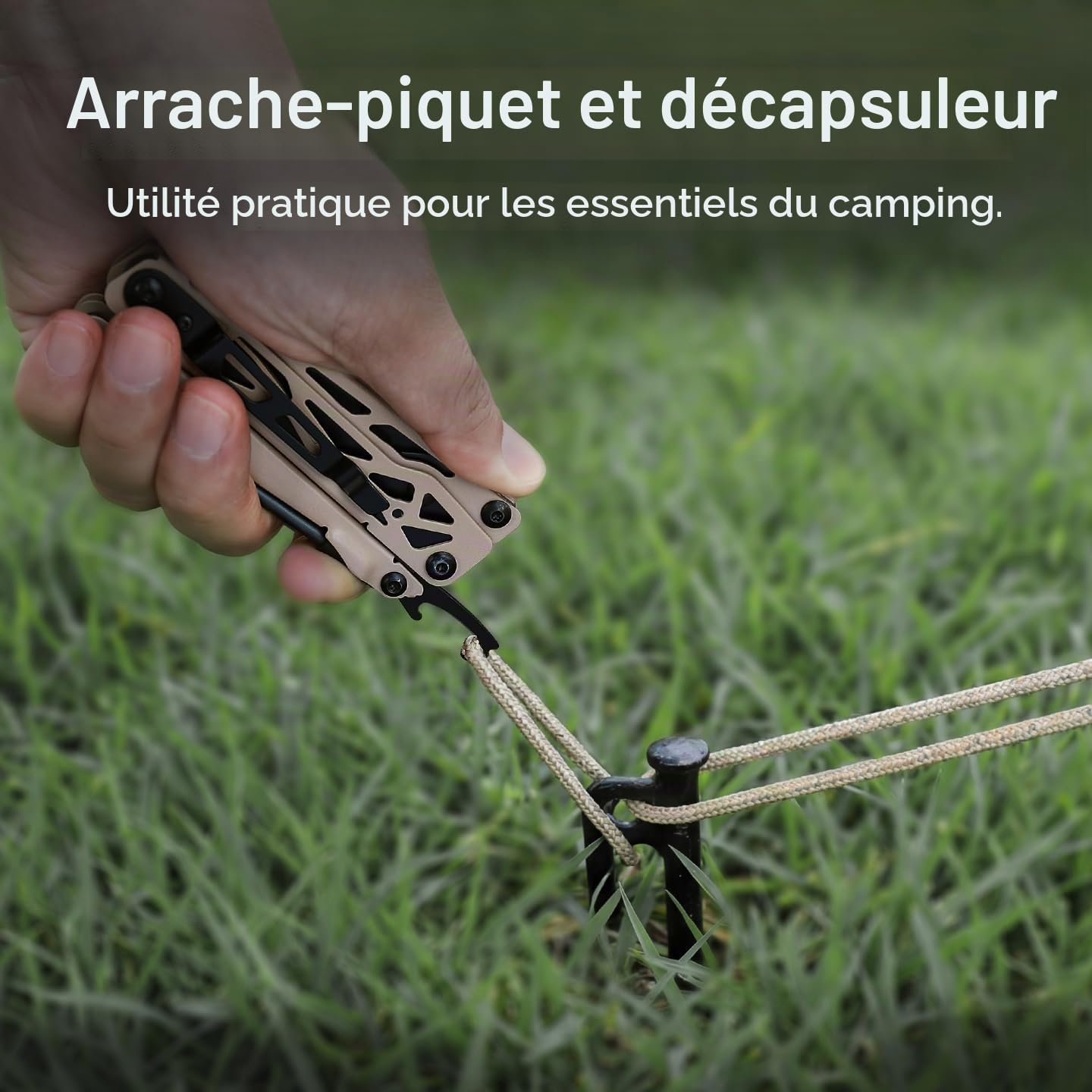 NexTool Camper CP10 Outil Multifonctions 12 en 1 avec Ciseaux, Allume-Feu, Extracteur de Piquets de Tente, Couteau à Cran d'Arrêt, Scie, EDC Équipement pour Activités en Plein Air, Cadeau pour Homme