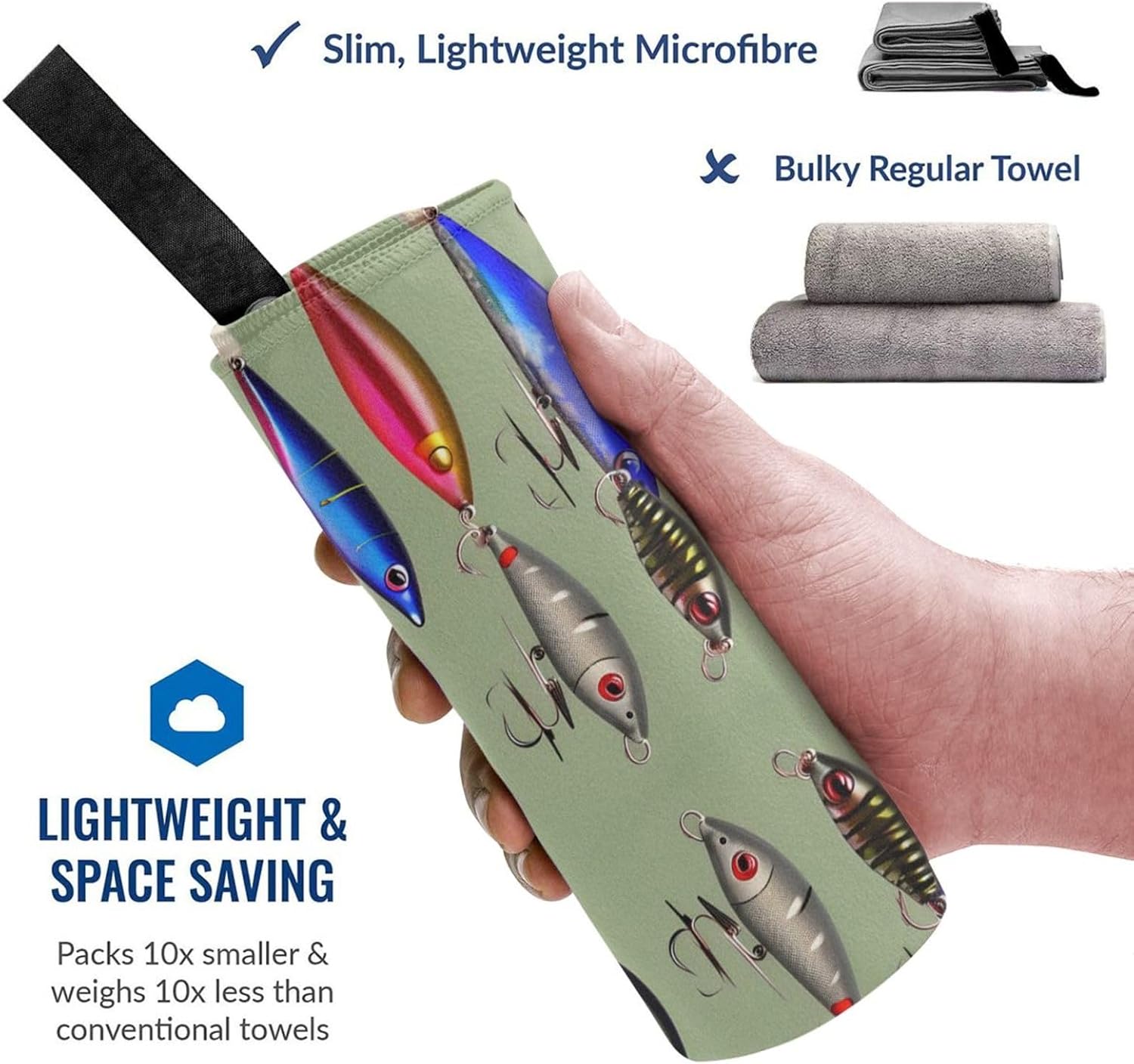 Fishing Lure Style Quick Drying Bath Towel,Microfibre Soft Large Bath Towel,Highly Absorbent Dry Quickly Bath Sheet