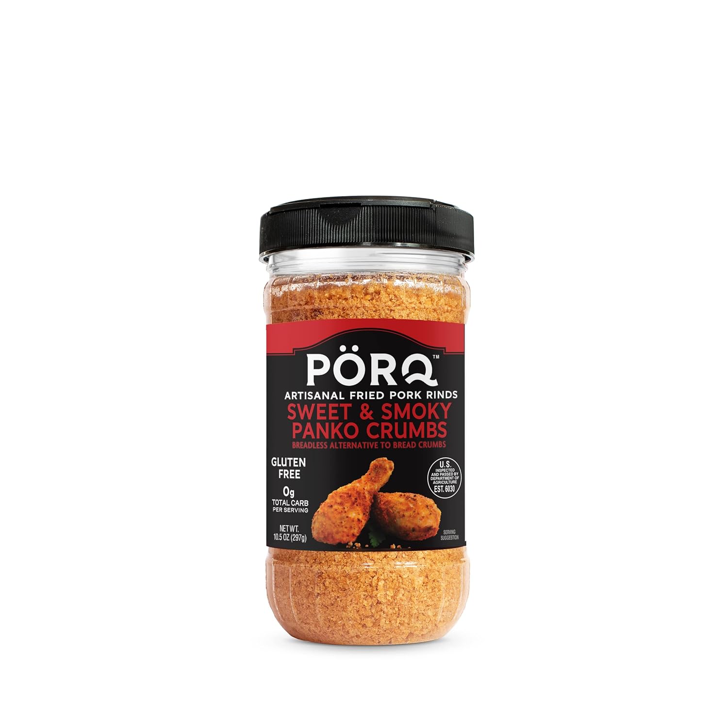 PÖRQ Artisanal Fried Pork Rinds Panko Crumbs, Sweet and