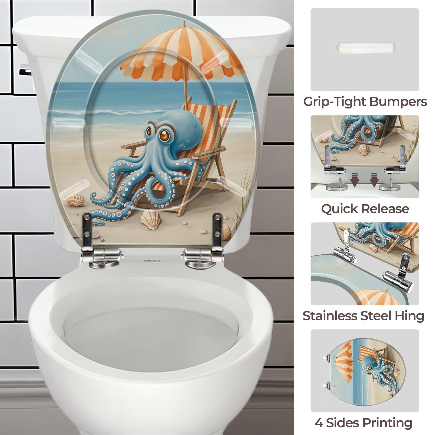 Sedile WC rotondo a sgancio rapido per bagno