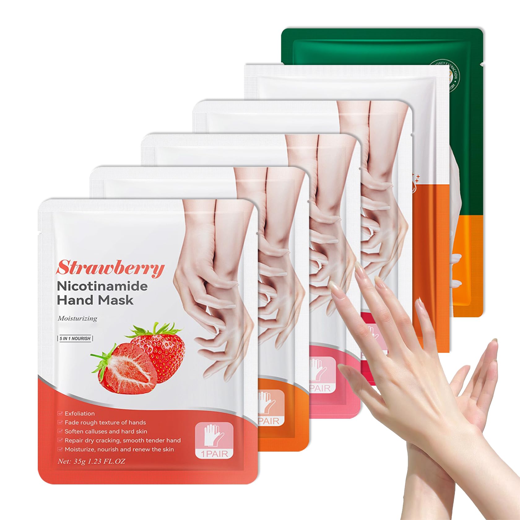 LZYLLS 6 Pairs Hand Masks Moisturizing Gloves, Hydrating Hand Mask Moisturizer Gloves Care for Dry Cracked Hands, Smooth Long Lasting Soft Firming Hand Mask Gift Set for Men Women?C