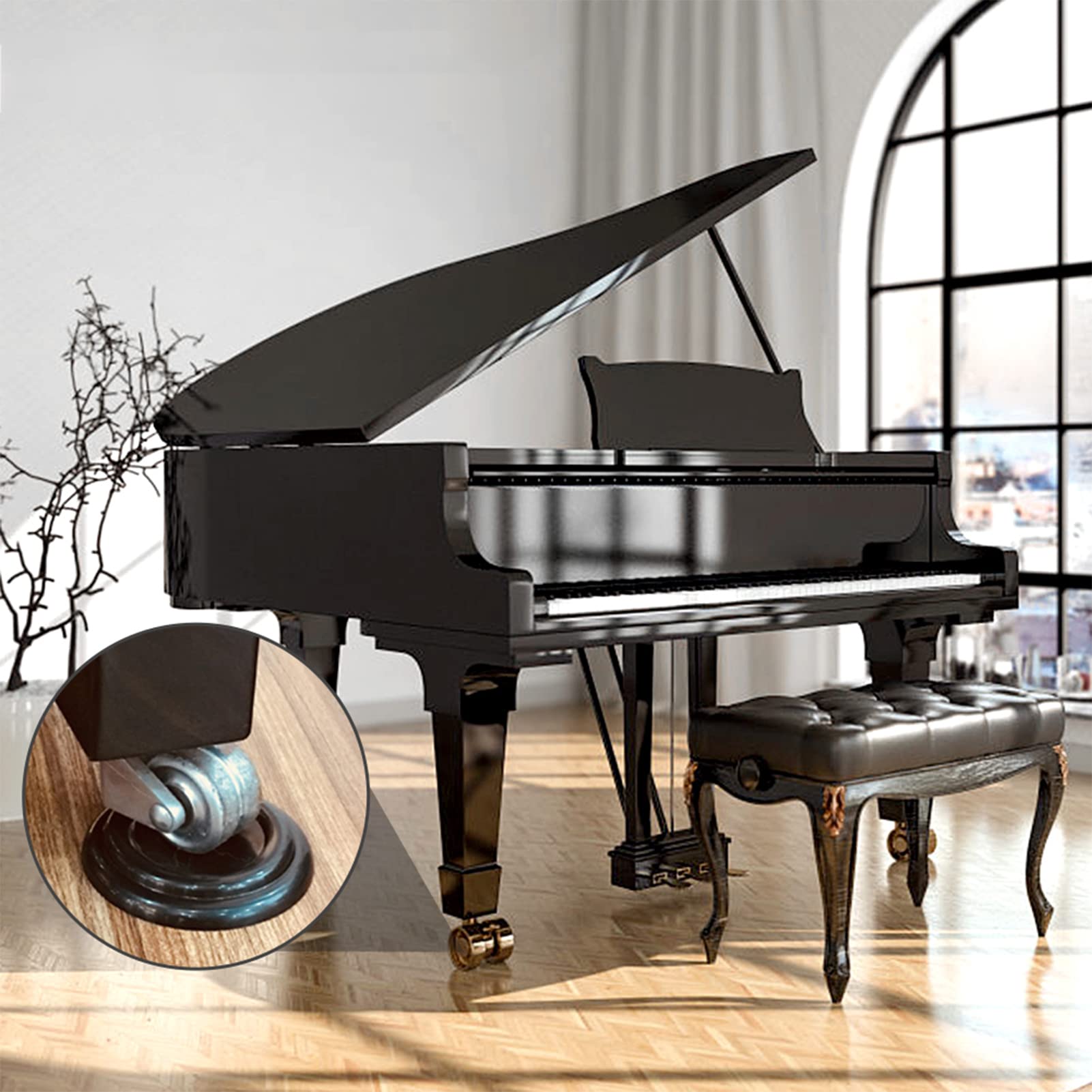 Piano Caster Cup Set Premium ABS Pianovoetkussens 4-delige ronde