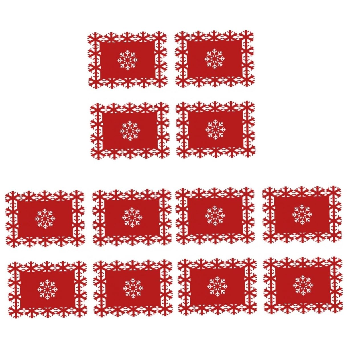 ABOOFAN Lot De 3 Sets De Table De Noël Chemin De Table Flocon De Neige Nappe Décorative pour La Décoration Intérieure 4 Pièces X 3