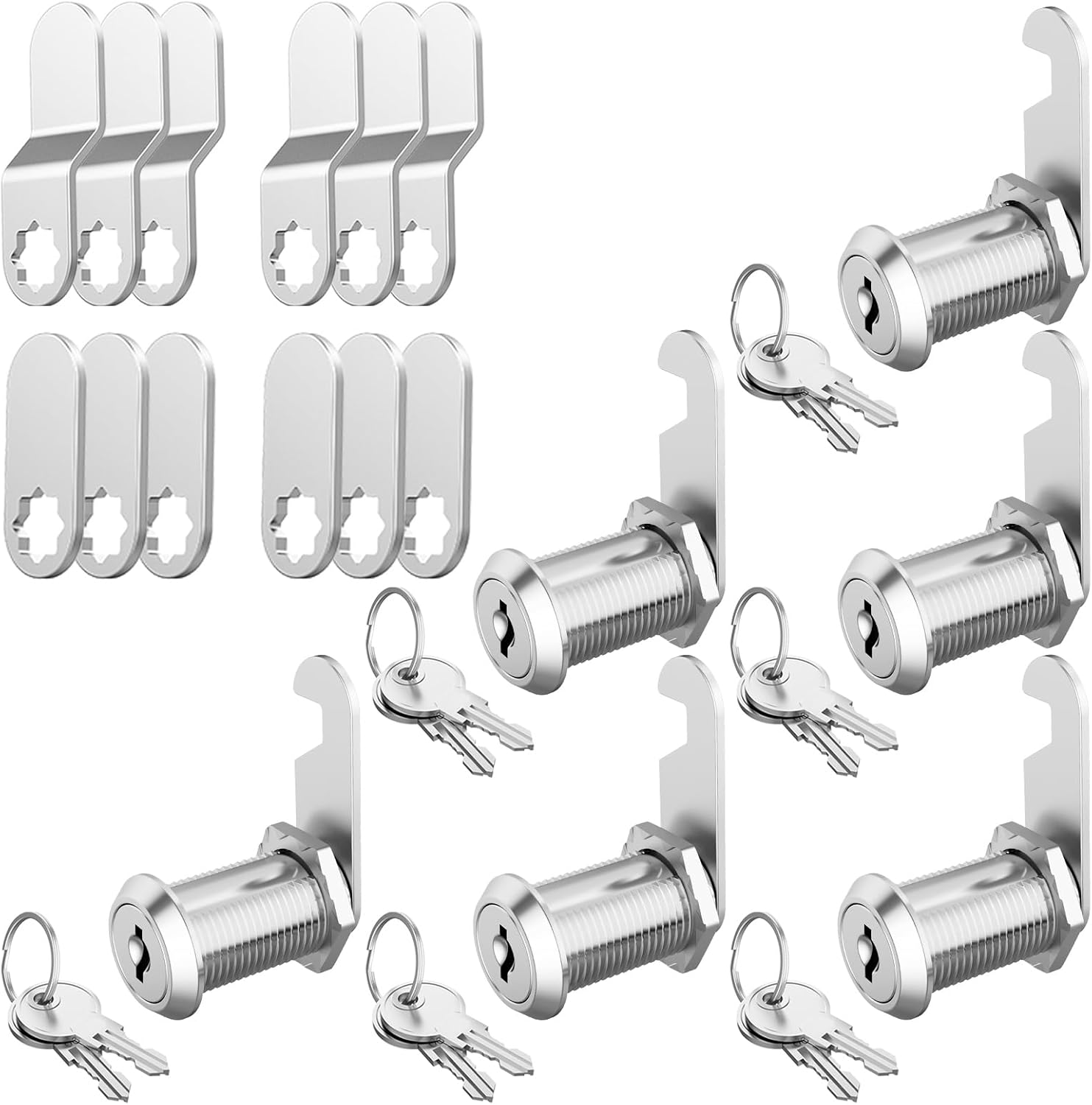 Jayseon 6 Pack Locks with Keys, Toolbox Lock 11/8" Cam Locks