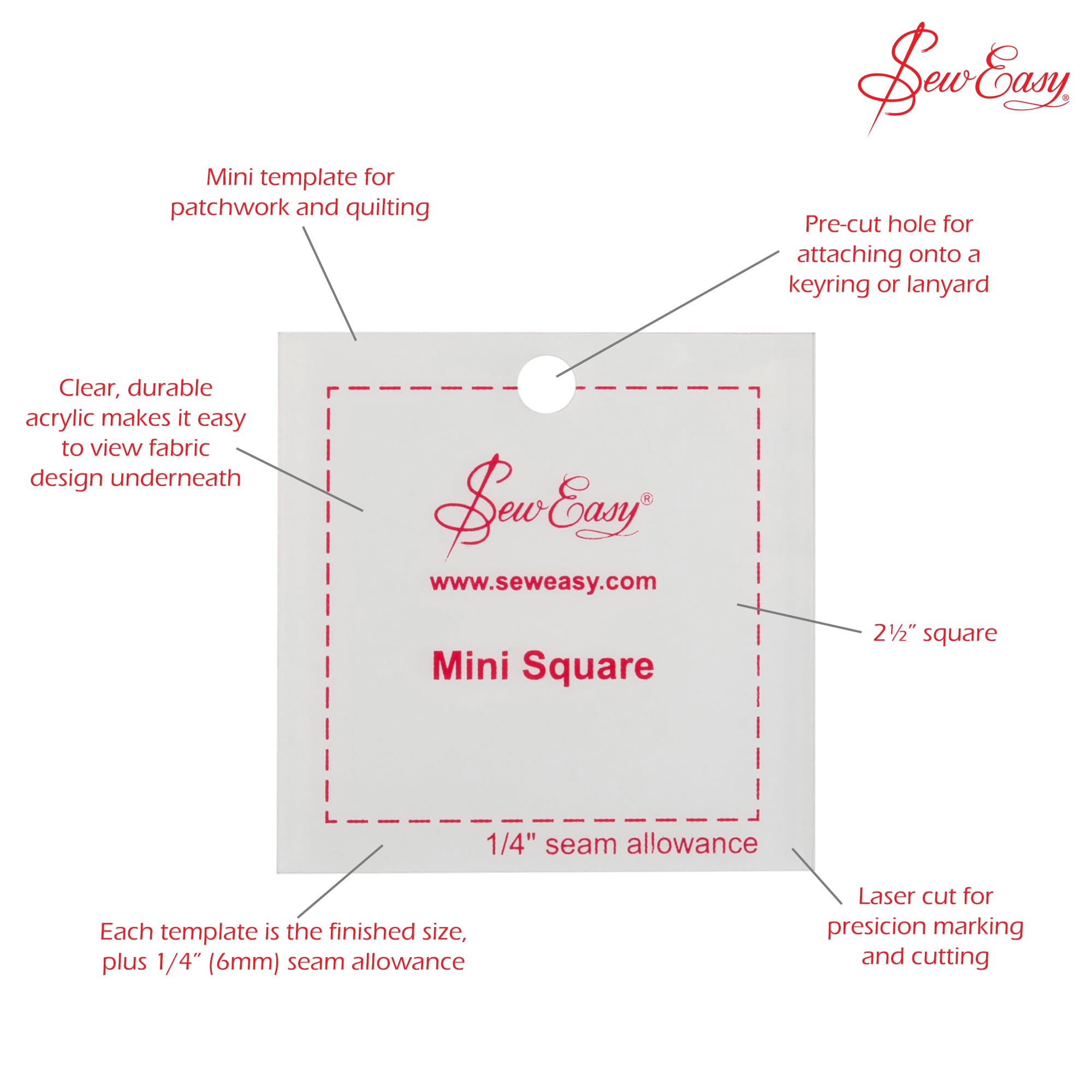 Sew Easy Armloch-Schablone - Quilt-Lineal 5-150mm Für Präzise Näharbeiten