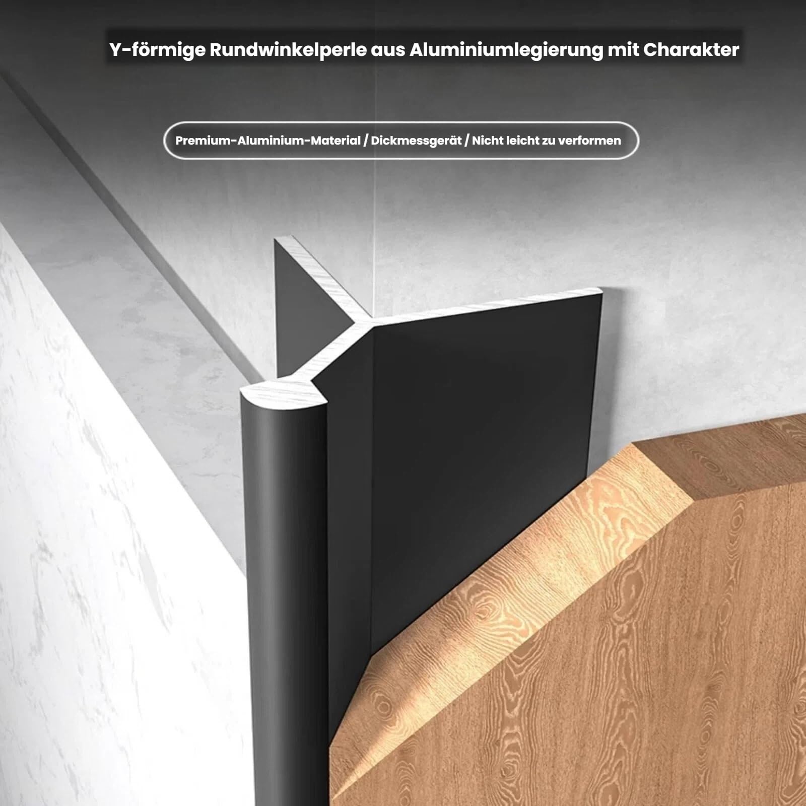 Aluminium-Fliesenkante Mit Abgerundeter Ecke 90 cm* 3 Stück – Für 8–16 Mm Fliesen, Kantenschutz, Rostfrei, Dekorative Abschlussleiste Für Wohnbereiche(Champagne,16mm)