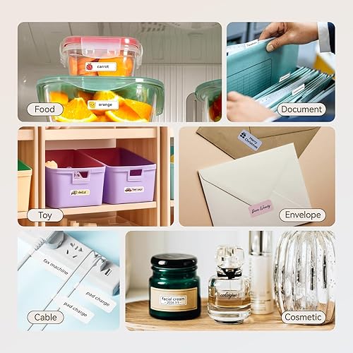 Miniatura 3 de NIIMBOT D11 - Cinta para etiquetar D110, cinta de etiquetado autoadhesiva de repuesto de 0.55 x 1.97 pulgadas, cinta térmica para etiquetas para el