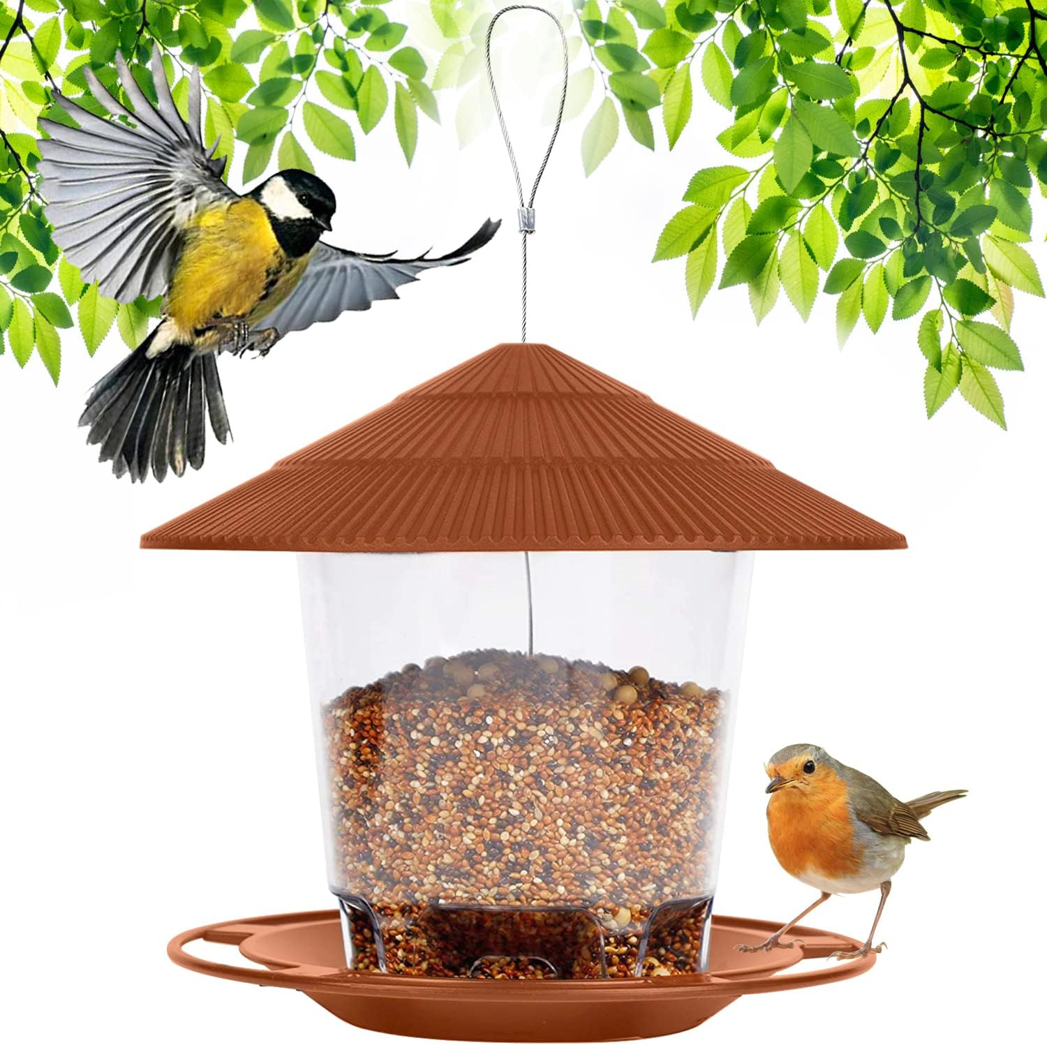 Zeqeey Mix Seed Hanging Bird Feeder for Feeding Wildlife Birds Outdoor