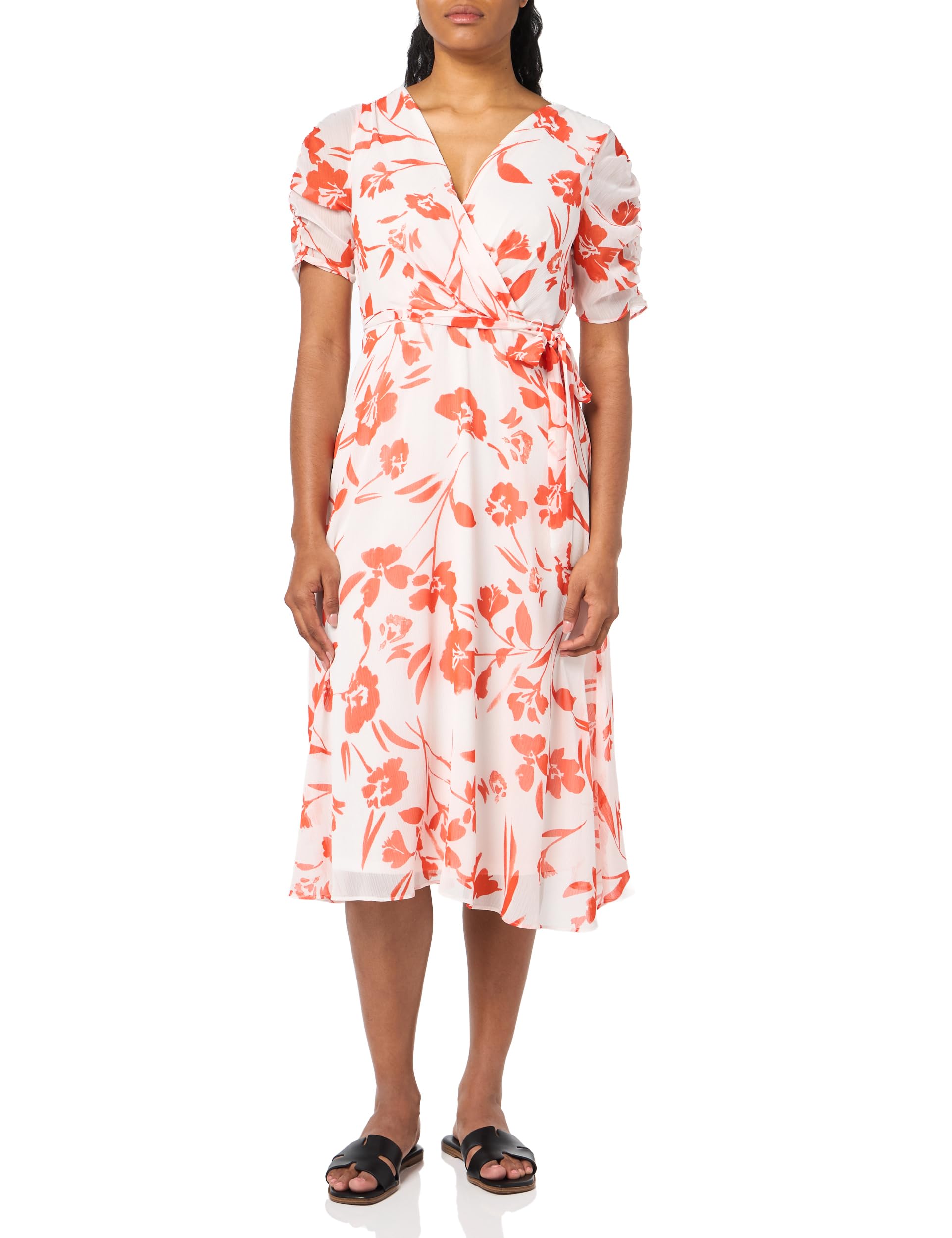 Robe Midi Robe DKNY Sleeveless fluide drapée chic pour femme