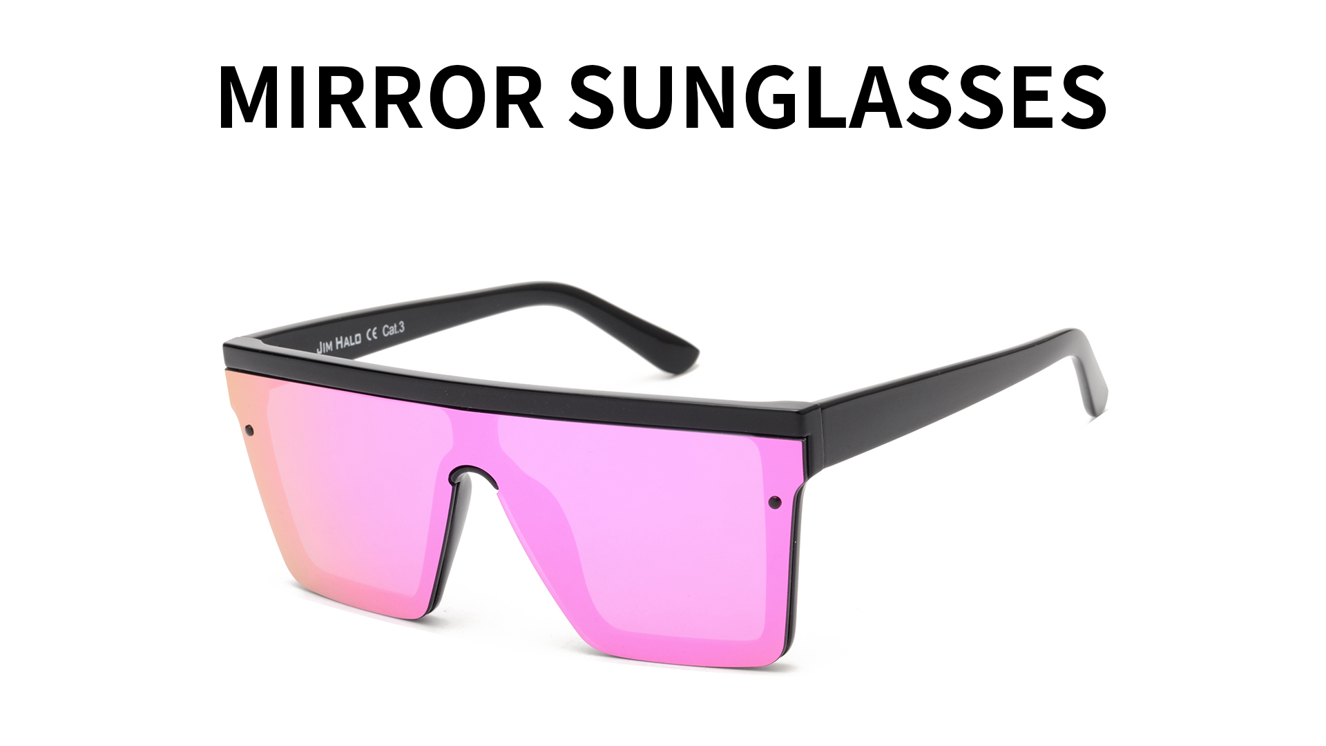 Amazon.com: JIM HALO Flat Top Shield Sunglasses Square 