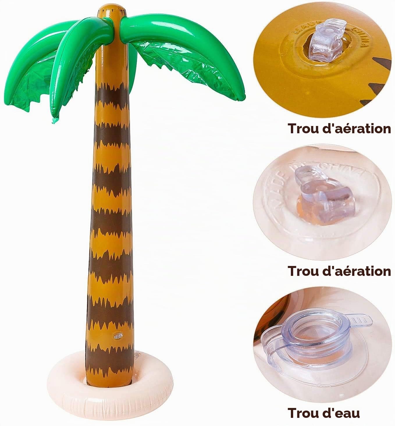 LATERN 11 Pièces Gonflable Palmier Gonflable Flamants Roses Perroquet Dauphin Banane Ballons de Plage Jouets pour Décor de Fête D'hawaï Toile Fond Fête Luau - avec Pompe à Air