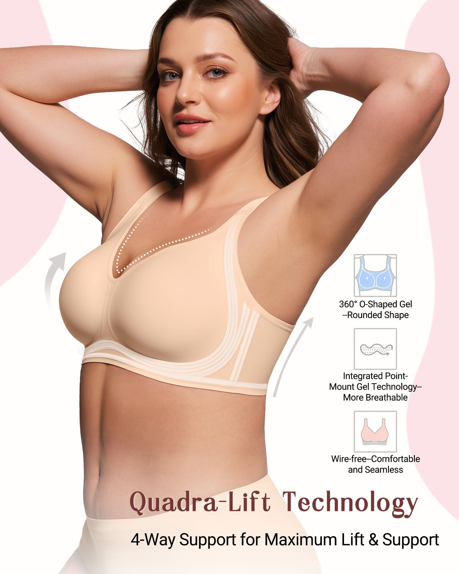 As Fairy As Fairy Full Coverage Bras for Women No Underwire Supportive Wireless Plus Size Bra Seamless Comfort Bralette in use