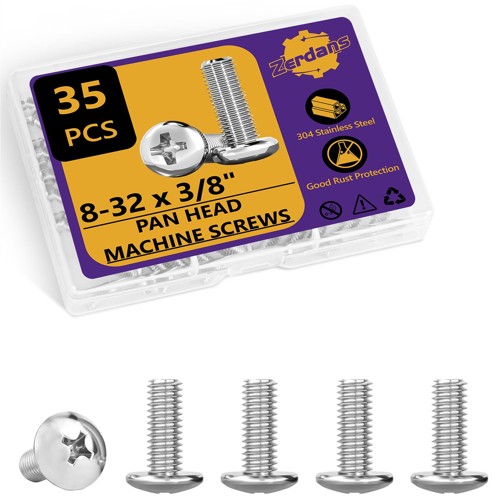 70pcs #6-32 Stainless Steel Machine Screws -14