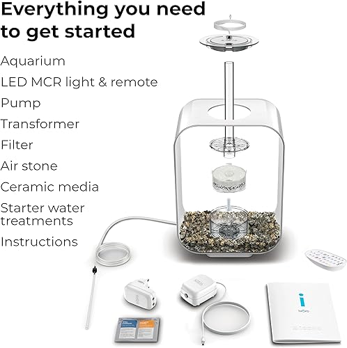 Miniatura 3 de biOrb Life 15 Acuario de acrílico de 4 galones con luces LED multicolor controladas por control remoto. Tanque moderno compacto para exhibición
