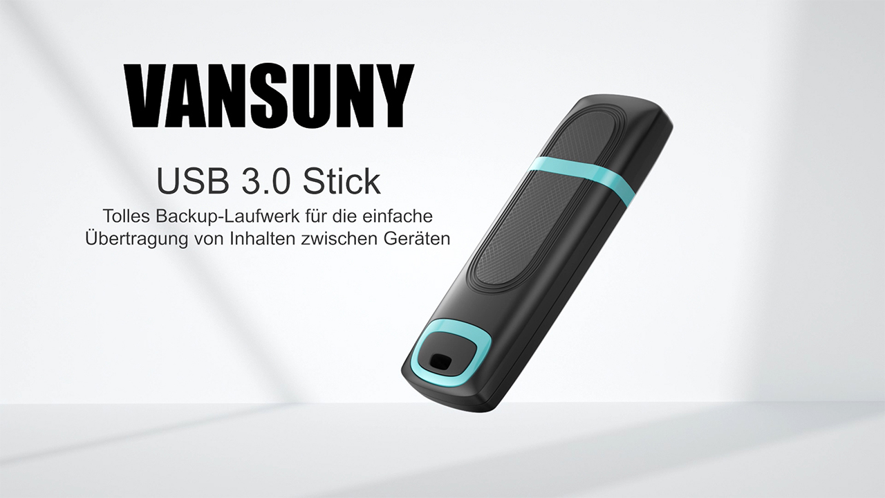 USB Stick 256GB 3.0, Vansuny USB Stick 3.0 256GB, Speicherstick 256GB mit LED-Licht und Kappe und Lanyard Loop für PC… – Bild 8