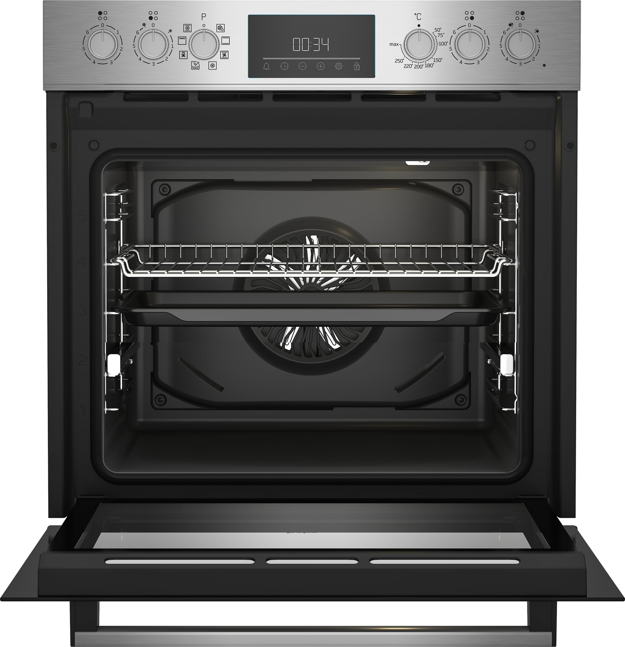 Beko BBUM12328X Einbauherdset Multifunktionsofen 72 l Glaskeramik Kochfeld SteamShine Edelstahl